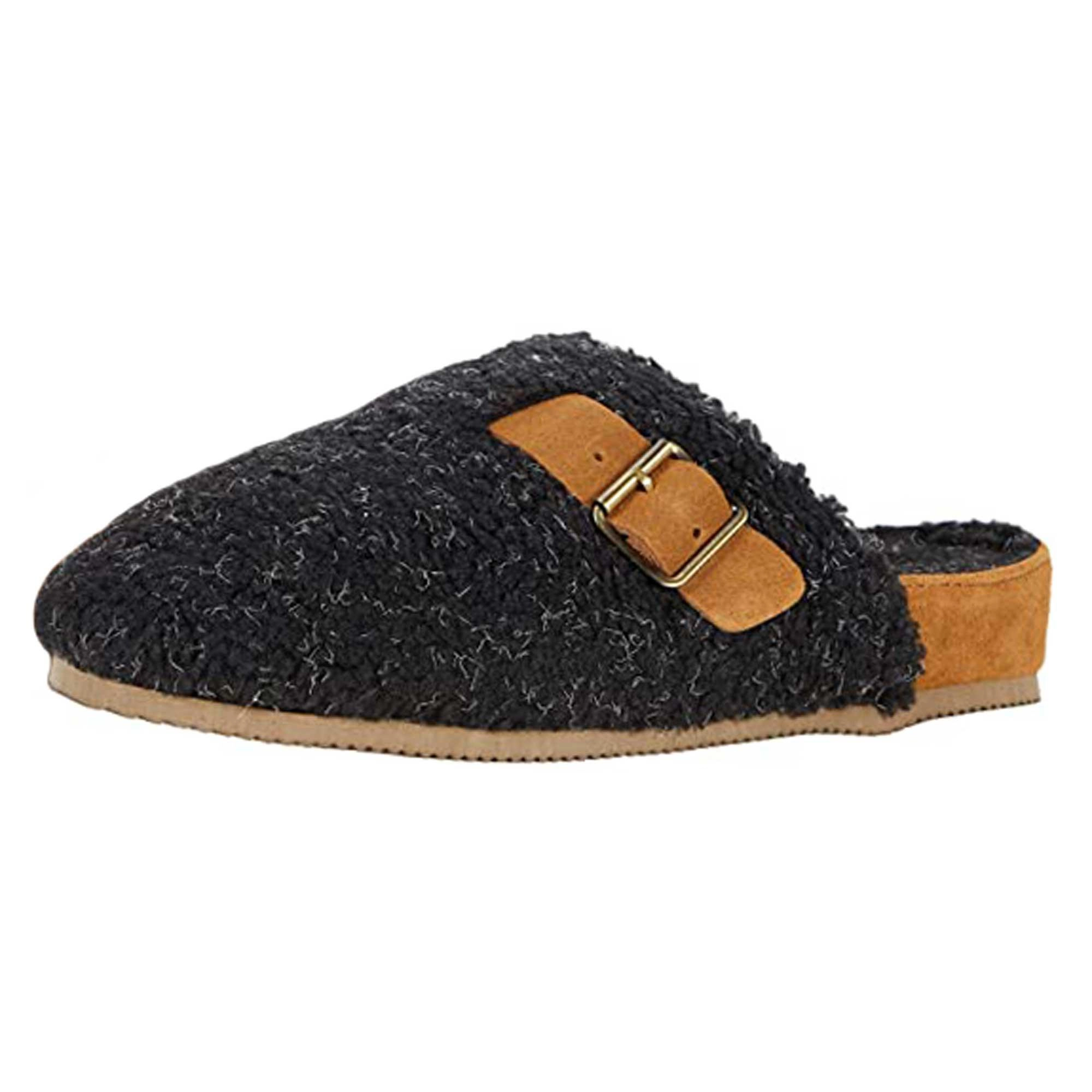 Acorn Women's Clog - Ela Cozy Recycled Berber Upper, Black, Small | A21202BLKWS