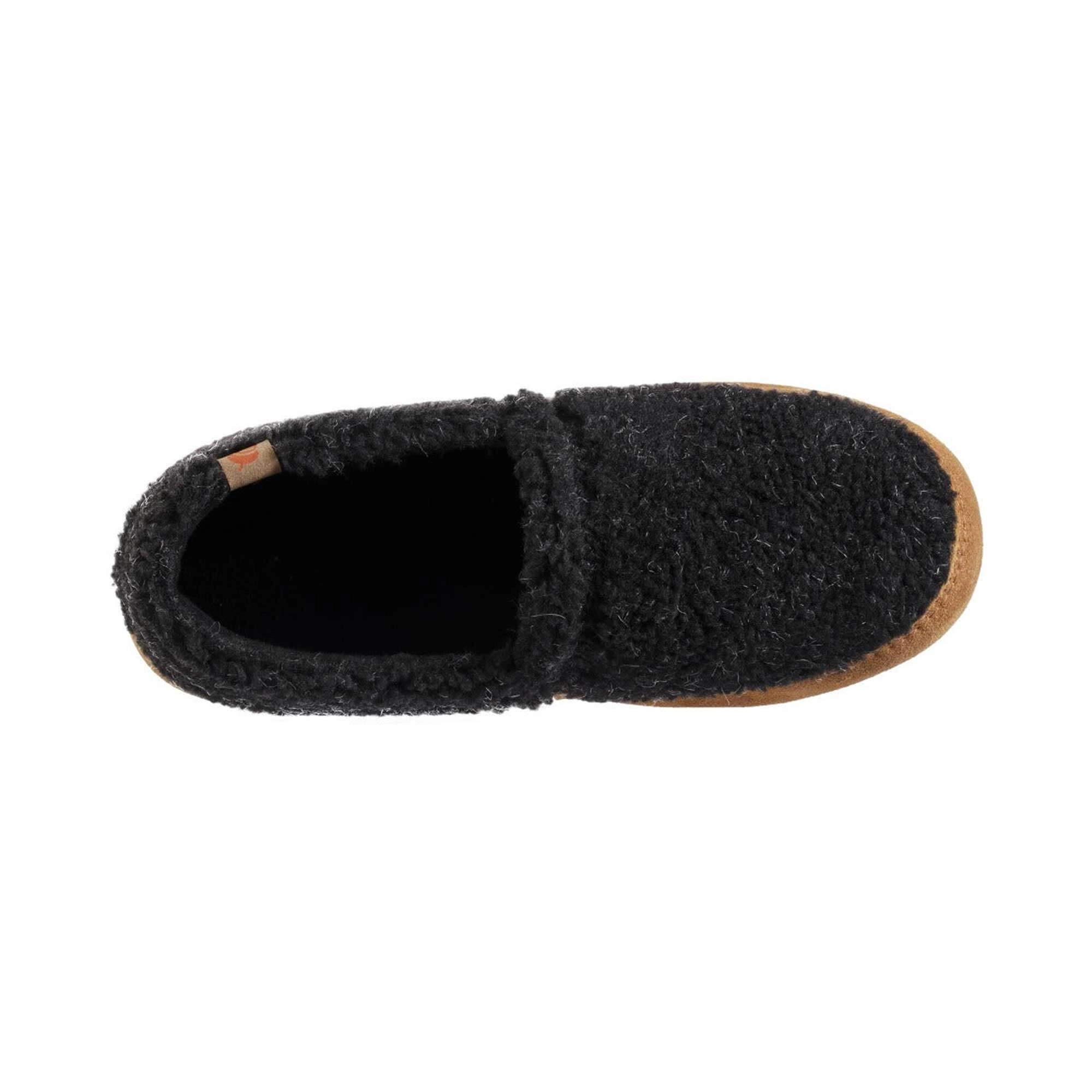 Acorn Women's Moccasin Slipper - Ela Fleece Lining, Black, Small | A21206BLKWS
