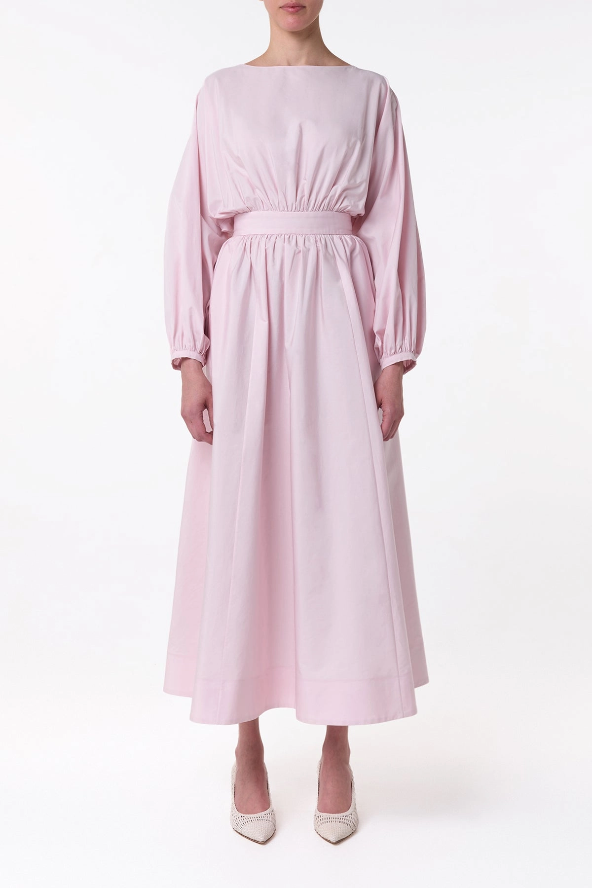 Ahmose Maxi Dress in Pale Blush Sea Island Cotton