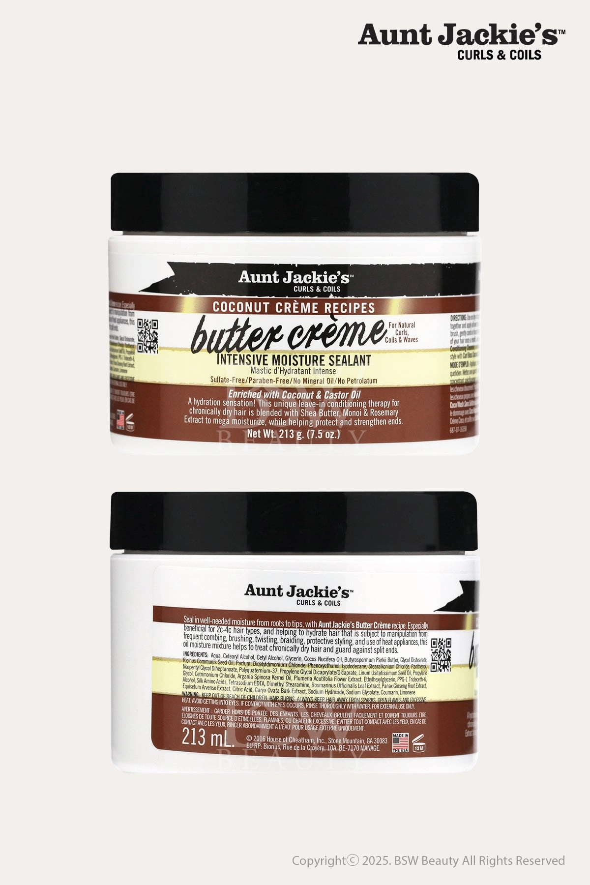 AUNT JACKIES COCONUT CREME BUTTUER CREME INTENSIVE MOISTURE SEALANT 7.5oz