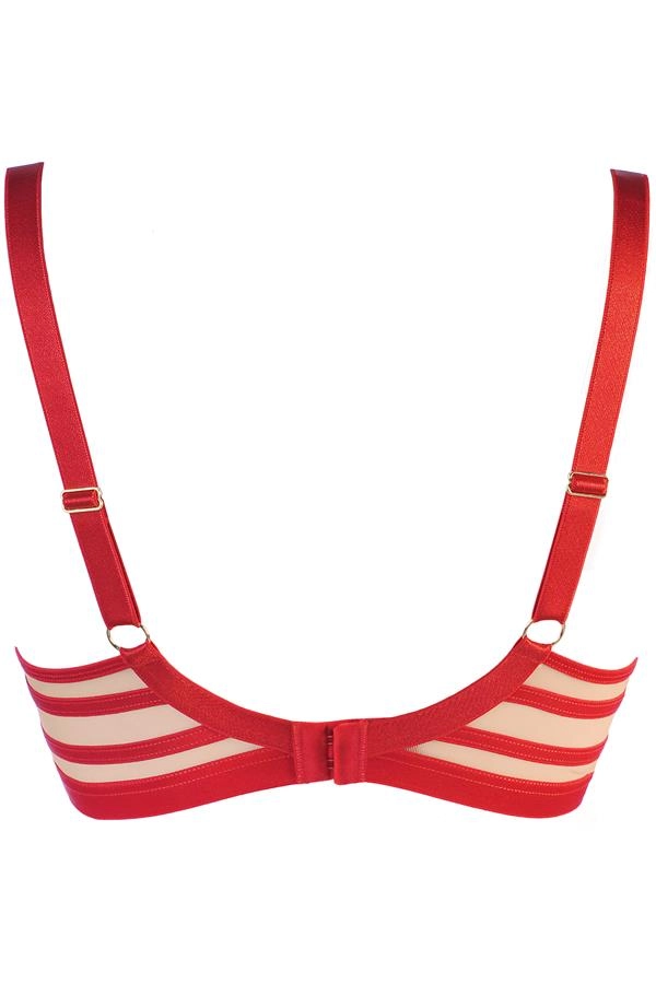 Axami 10541 Sheer Embroidery Unlined Bra Red Just Like Heaven