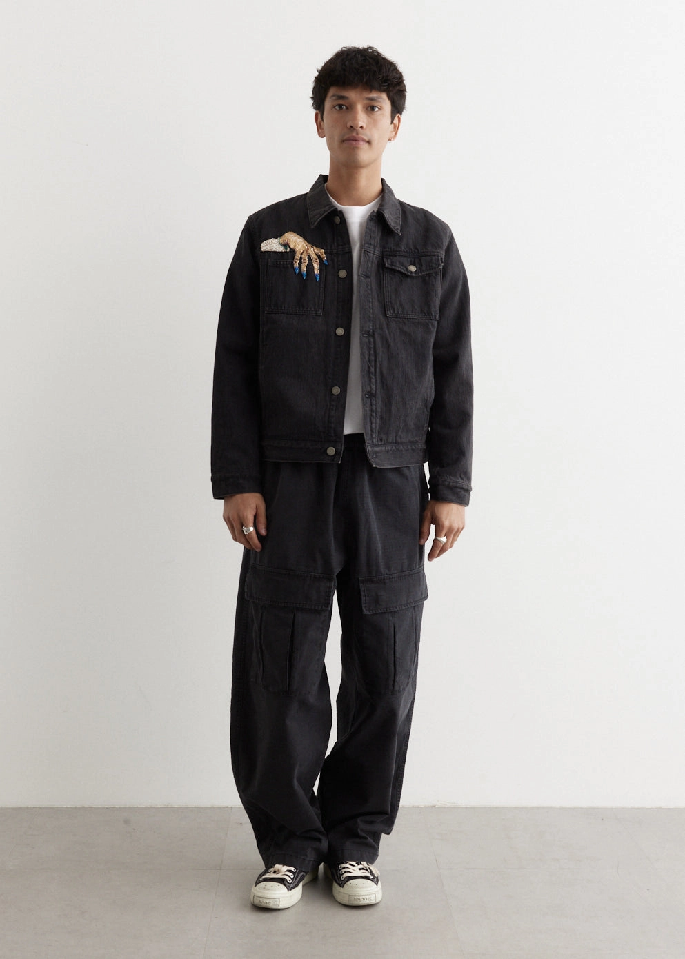 Beaded Hand Denim Blouson