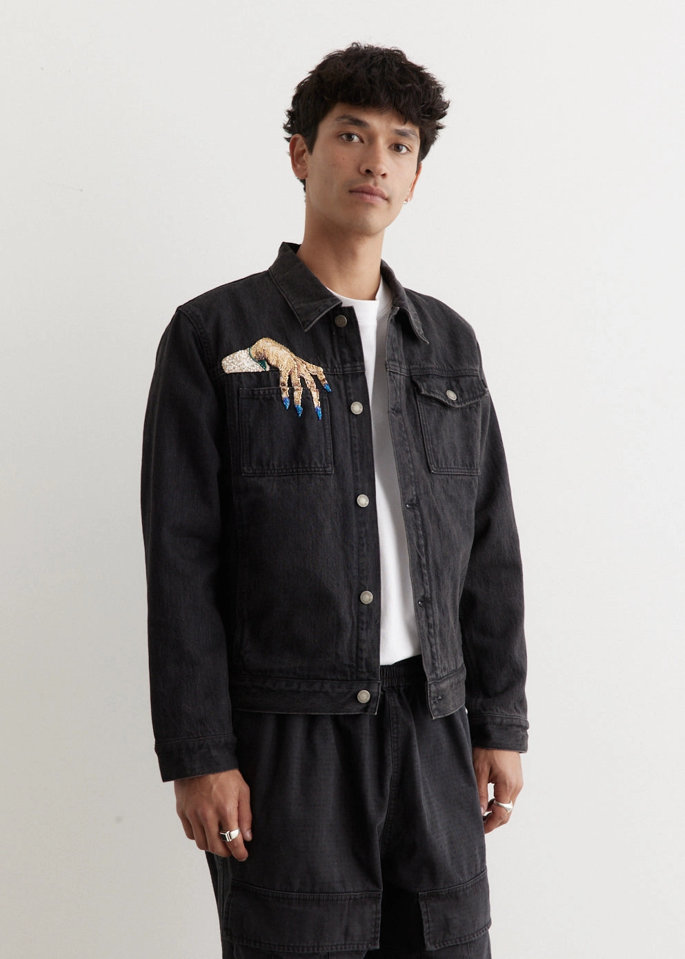Beaded Hand Denim Blouson