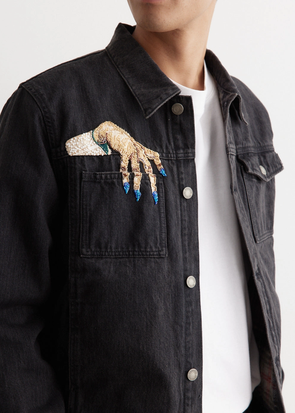 Beaded Hand Denim Blouson