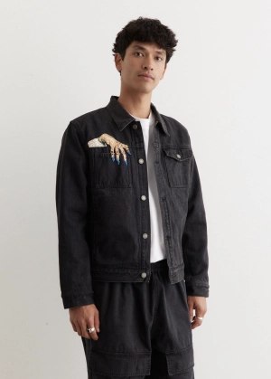 Beaded Hand Denim Blouson