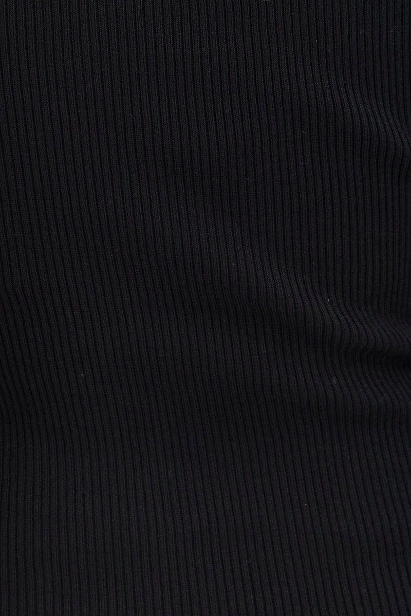 Black Knit Dress Sleeveless Midi Side Split
