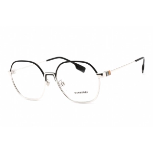 Burberry Men's Eyeglasses - Full Rim Hexagon Black/Silver Metal Frame | 0BE1379D 1005
