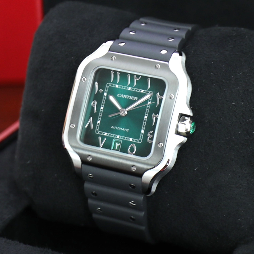 Cartier Santos – Middle East Exclusive – One Shot – Arabic Dial Green – Large – New – Full Set