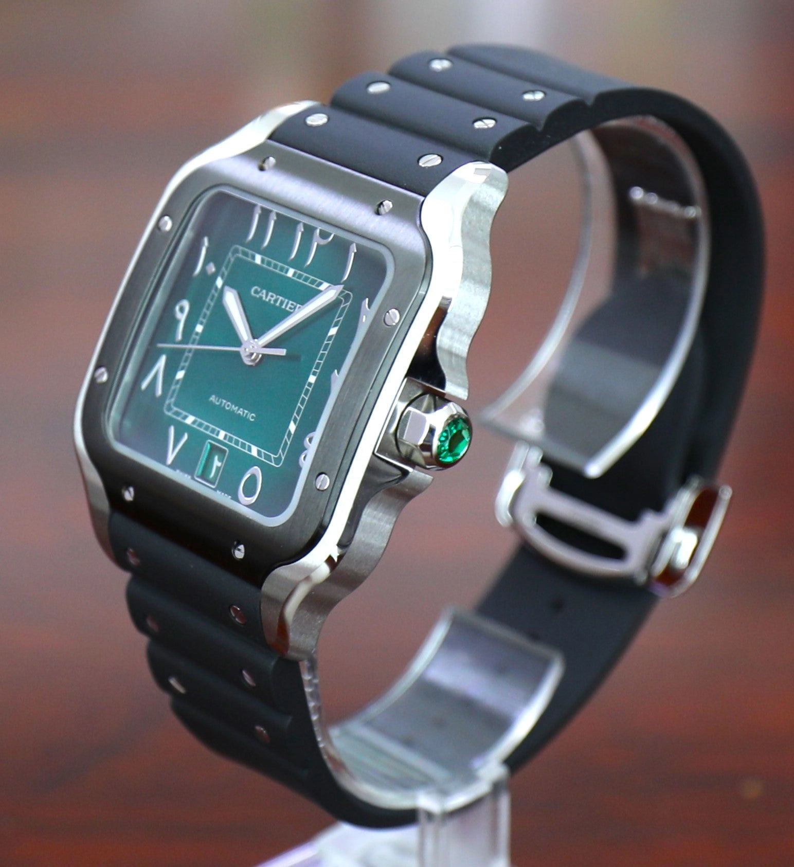 Cartier Santos – Middle East Exclusive – One Shot – Arabic Dial Green – Large – New – Full Set