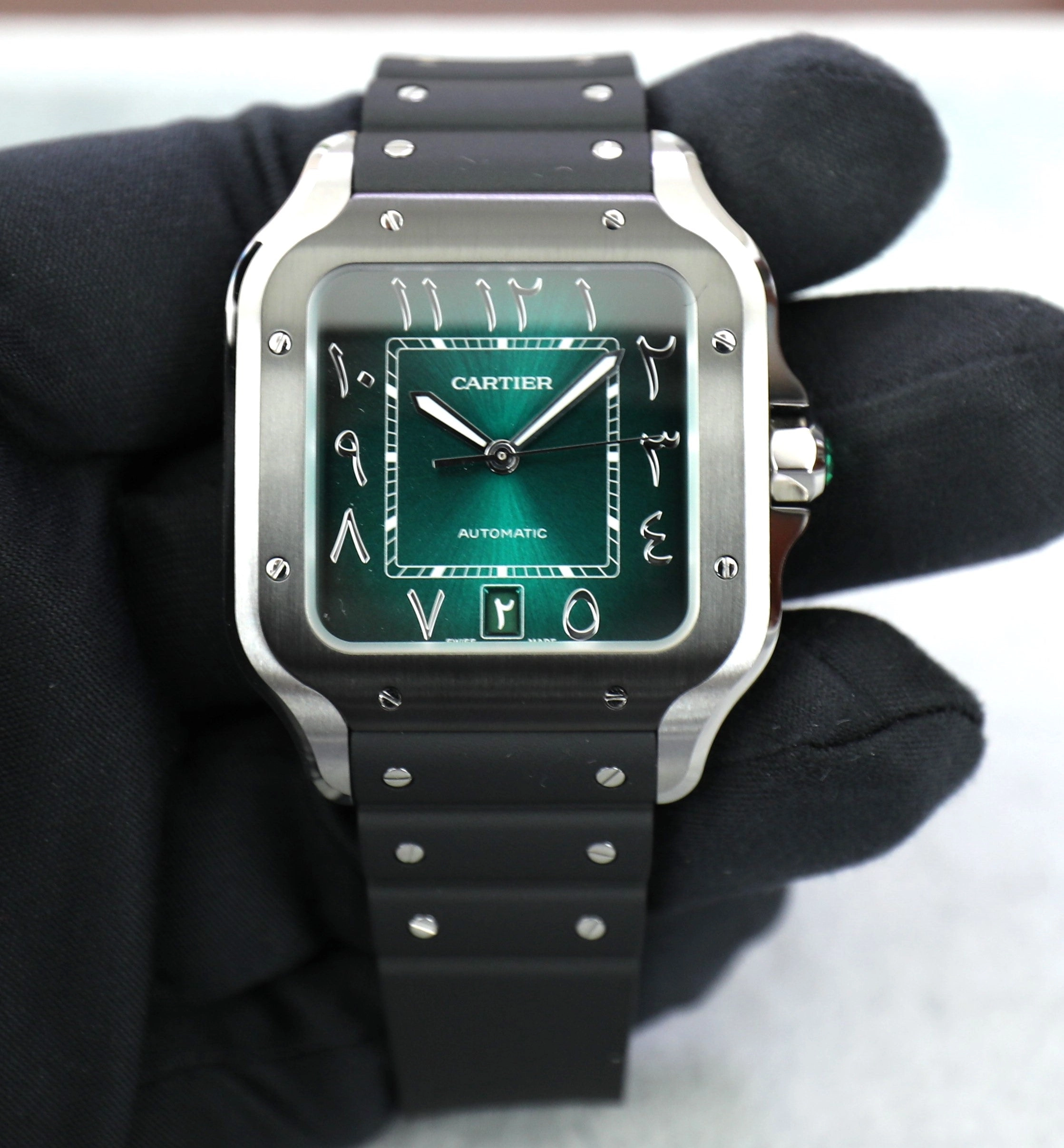 Cartier Santos – Middle East Exclusive – One Shot – Arabic Dial Green – Large – New – Full Set
