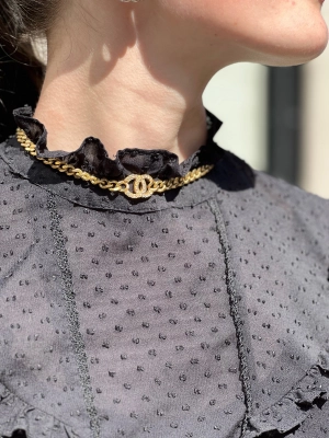 Chanel Goldtone CC Necklace