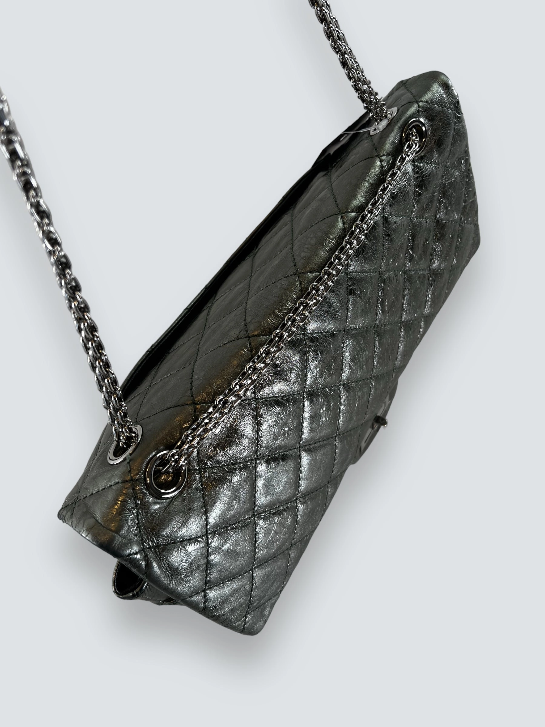 Chanel Large Metallic Green Calfskin Leather 2.55 Reissue Handbag