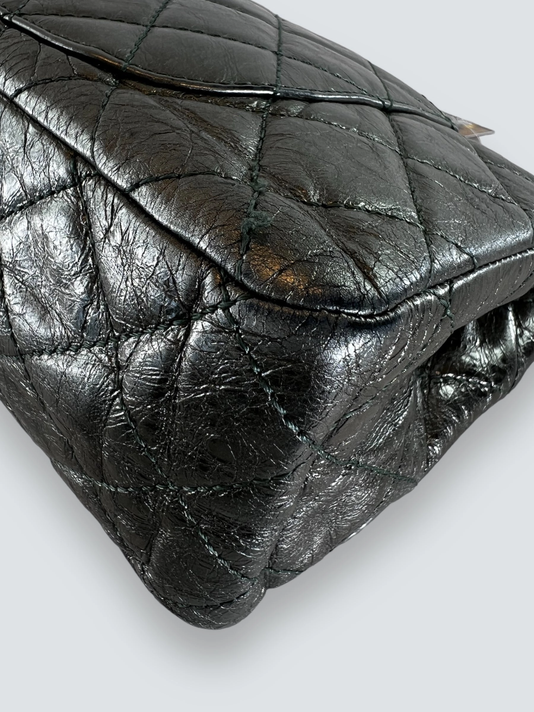 Chanel Large Metallic Green Calfskin Leather 2.55 Reissue Handbag