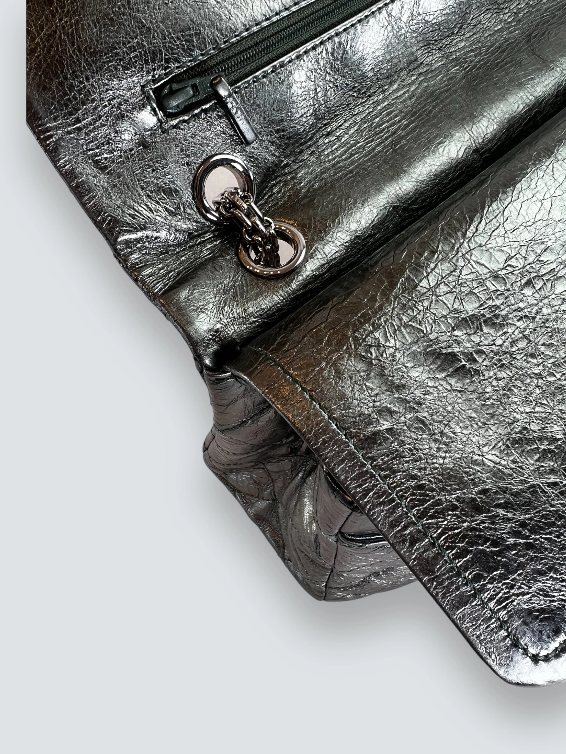 Chanel Large Metallic Green Calfskin Leather 2.55 Reissue Handbag