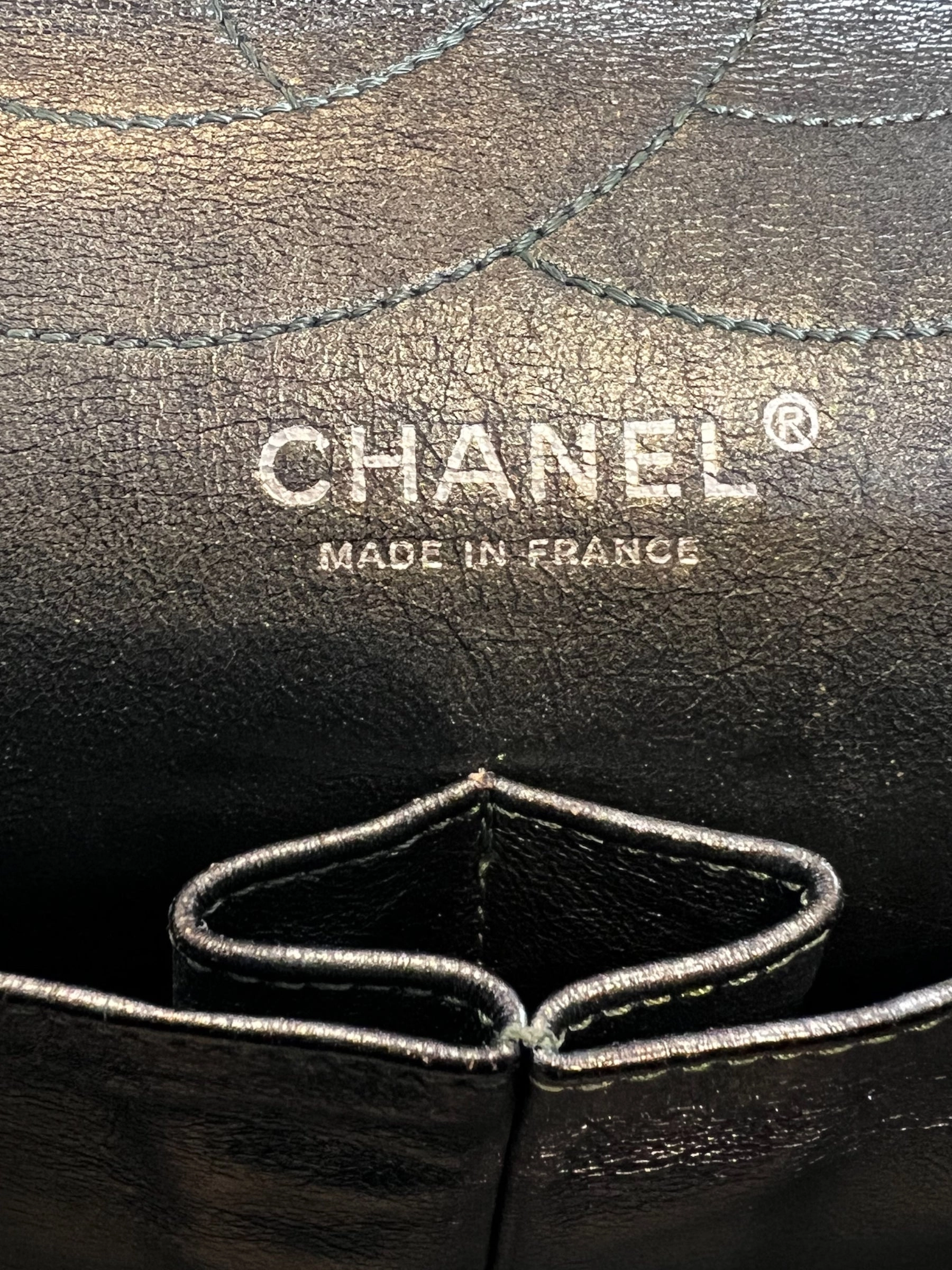 Chanel Large Metallic Green Calfskin Leather 2.55 Reissue Handbag