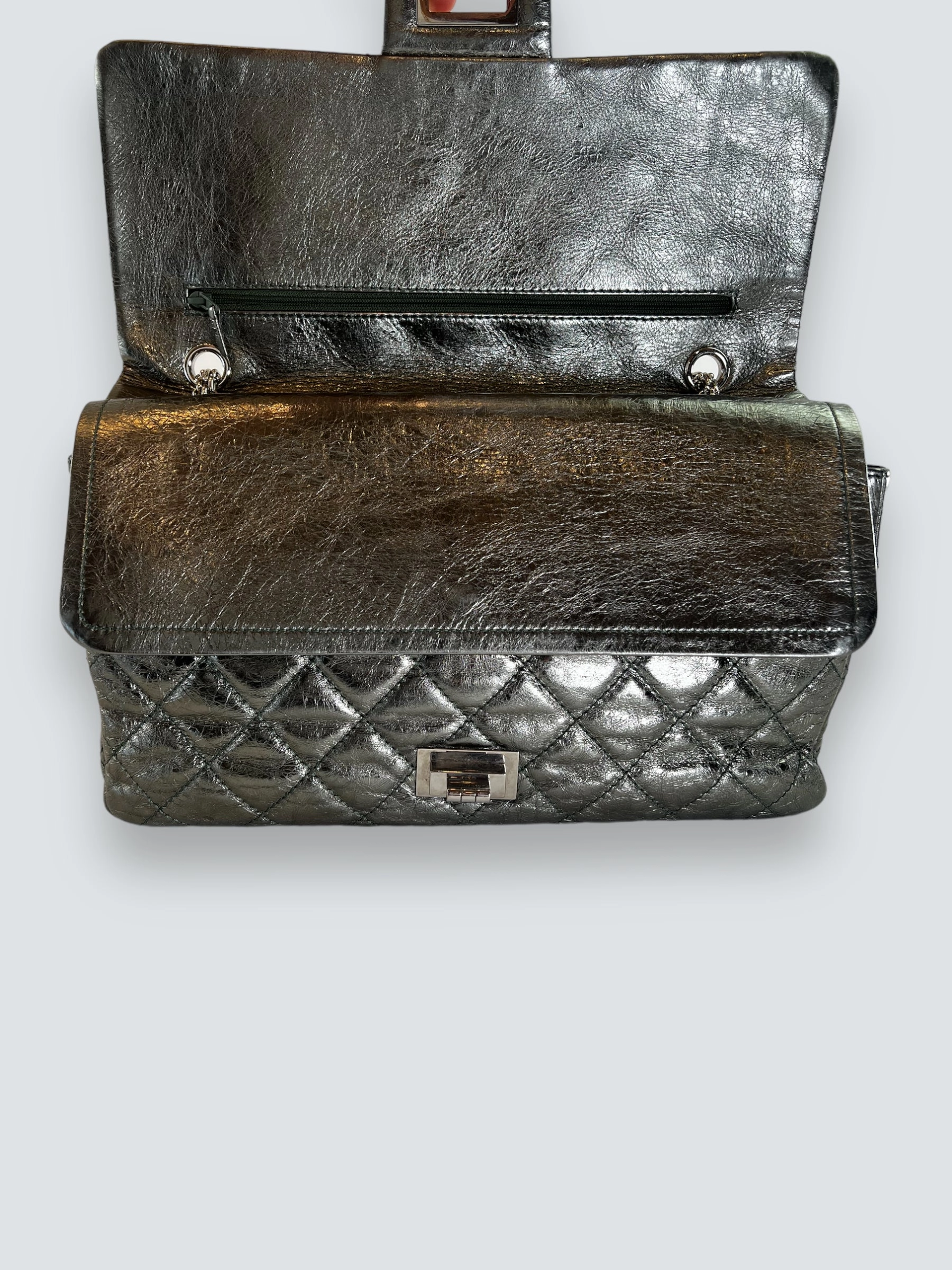 Chanel Large Metallic Green Calfskin Leather 2.55 Reissue Handbag