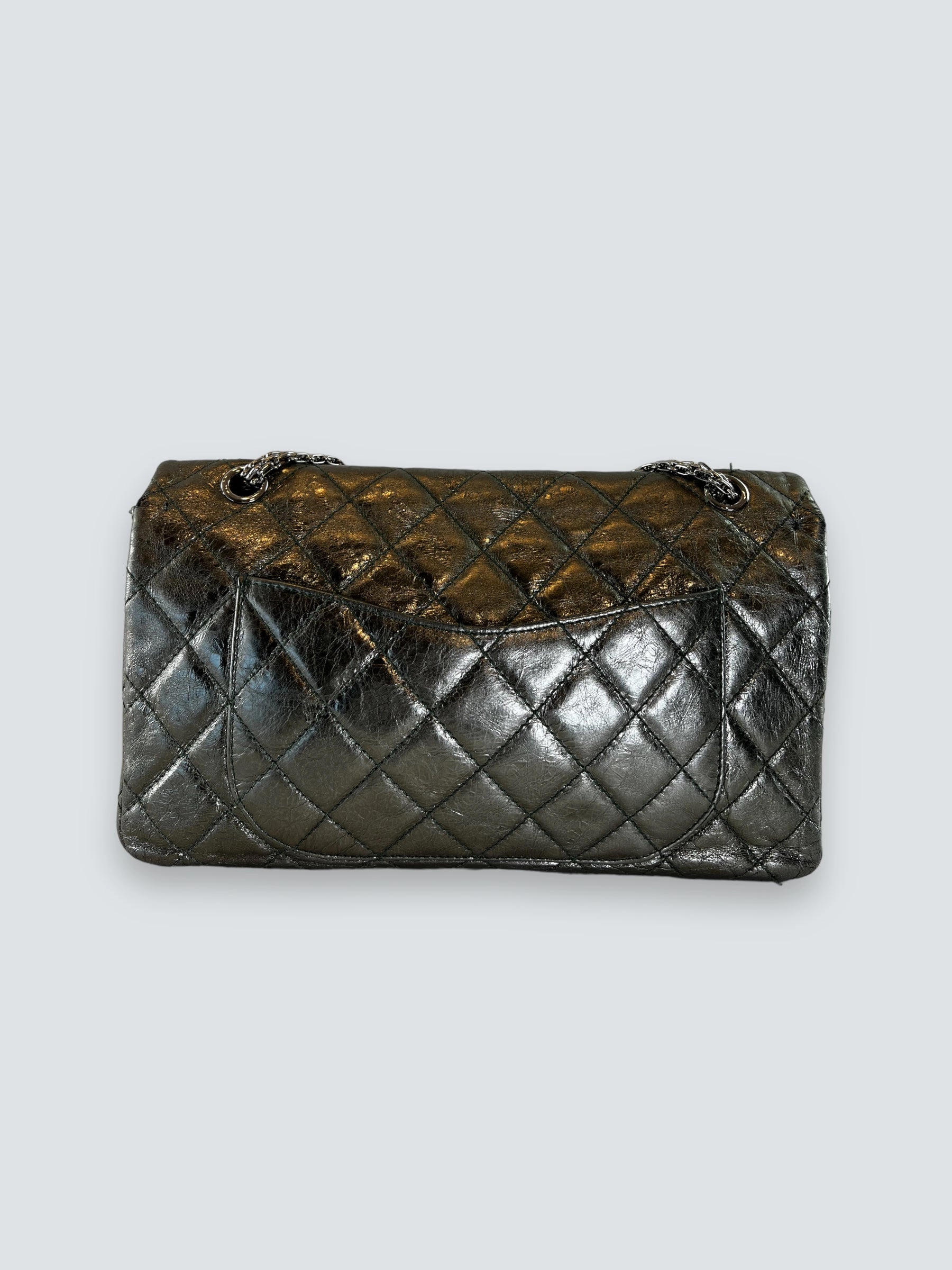 Chanel Large Metallic Green Calfskin Leather 2.55 Reissue Handbag