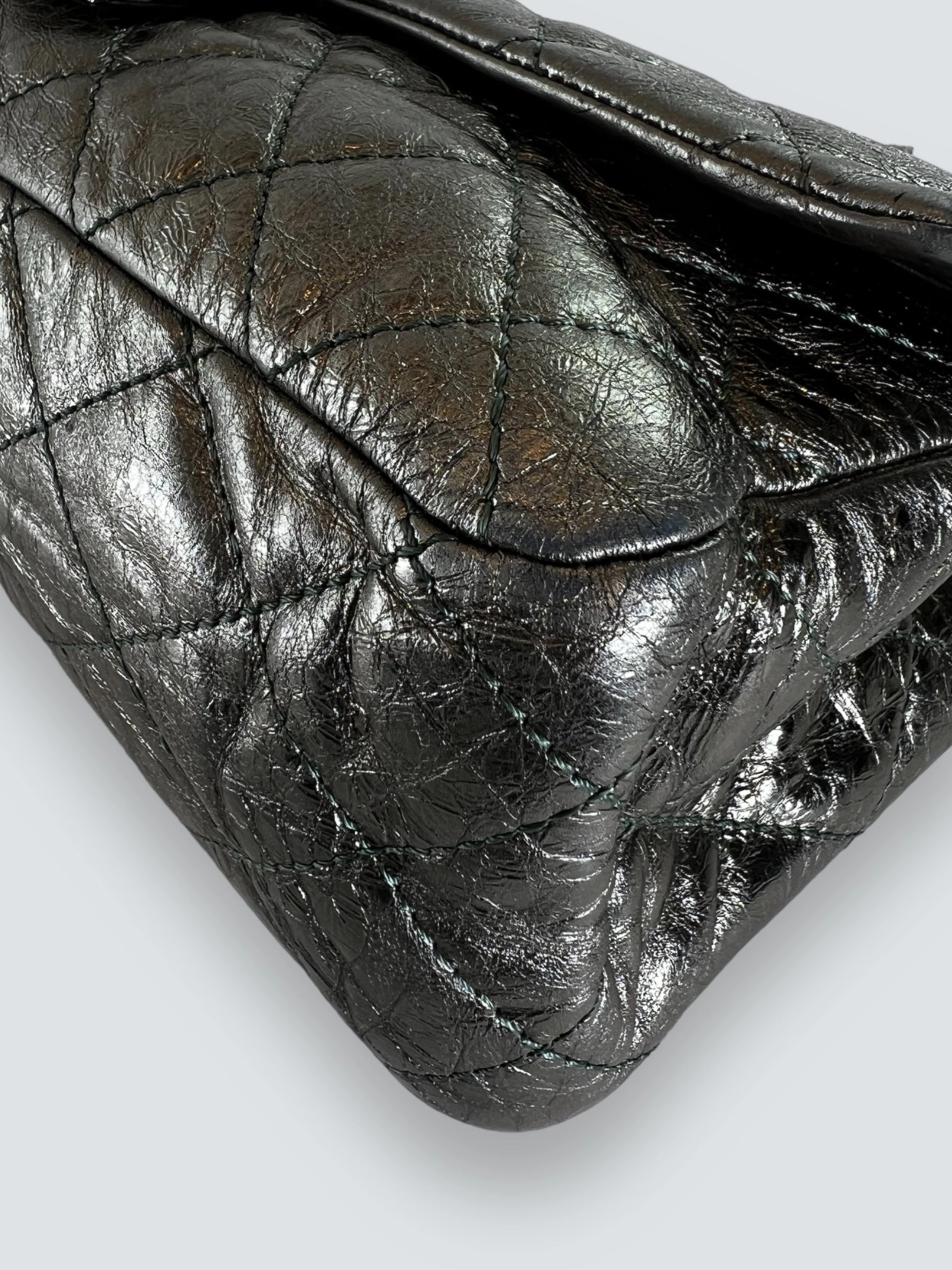 Chanel Large Metallic Green Calfskin Leather 2.55 Reissue Handbag