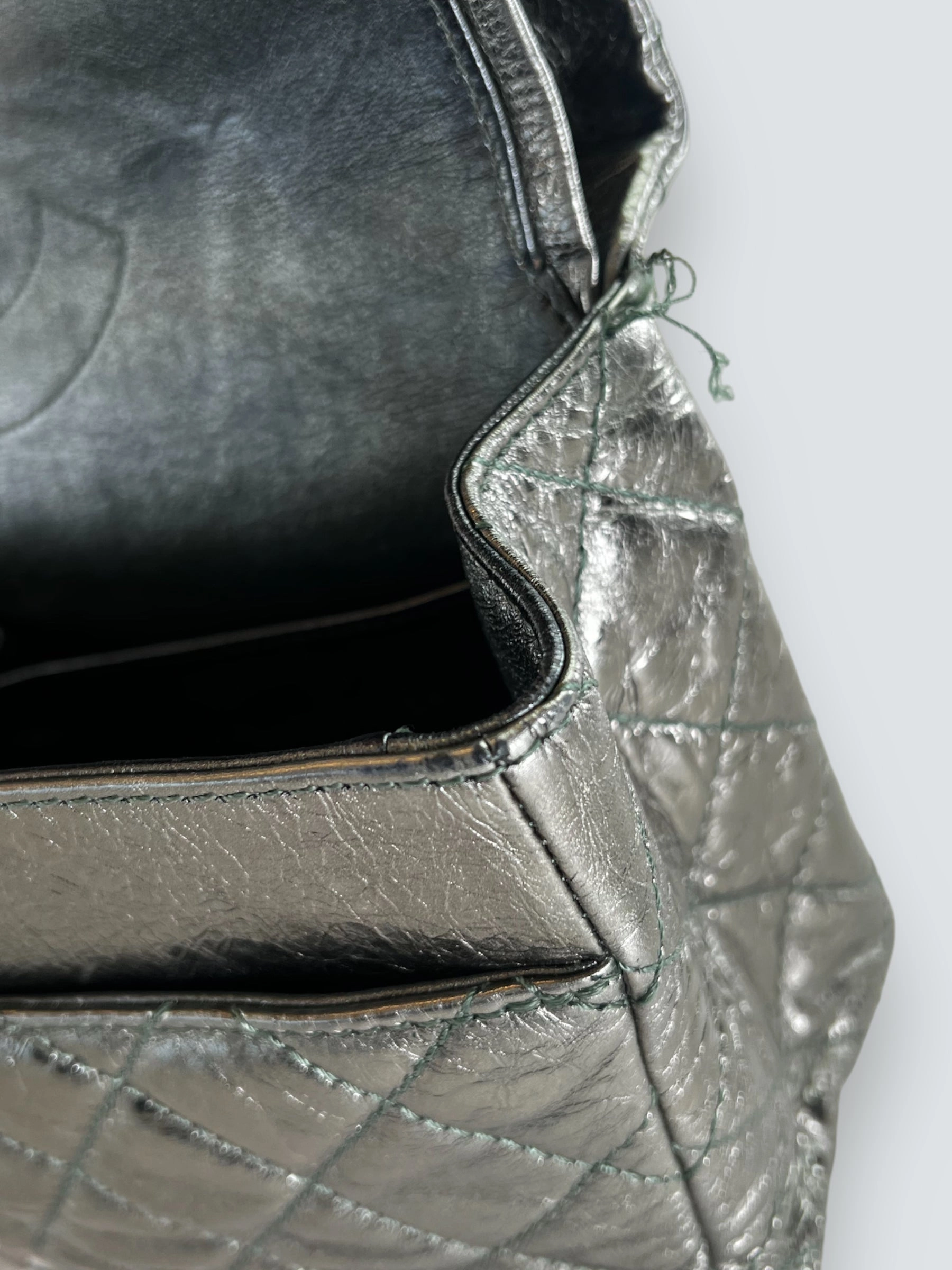 Chanel Large Metallic Green Calfskin Leather 2.55 Reissue Handbag