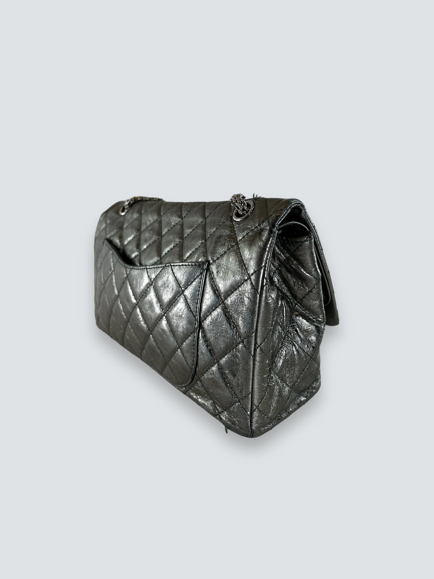 Chanel Large Metallic Green Calfskin Leather 2.55 Reissue Handbag