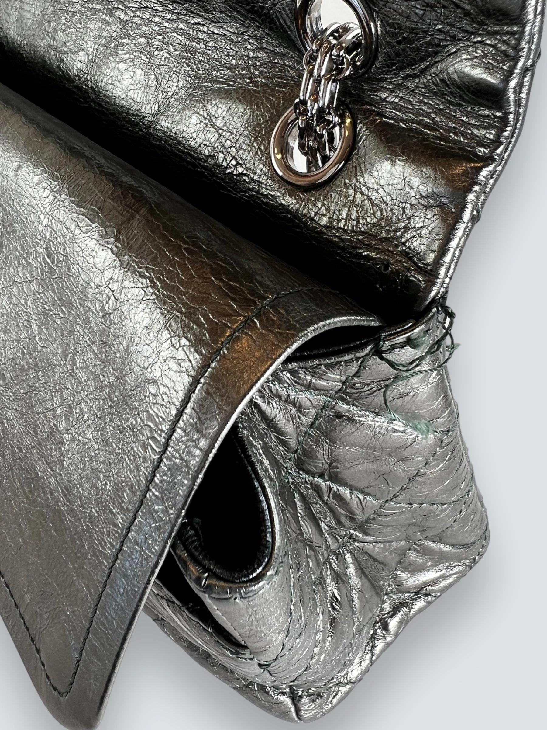 Chanel Large Metallic Green Calfskin Leather 2.55 Reissue Handbag