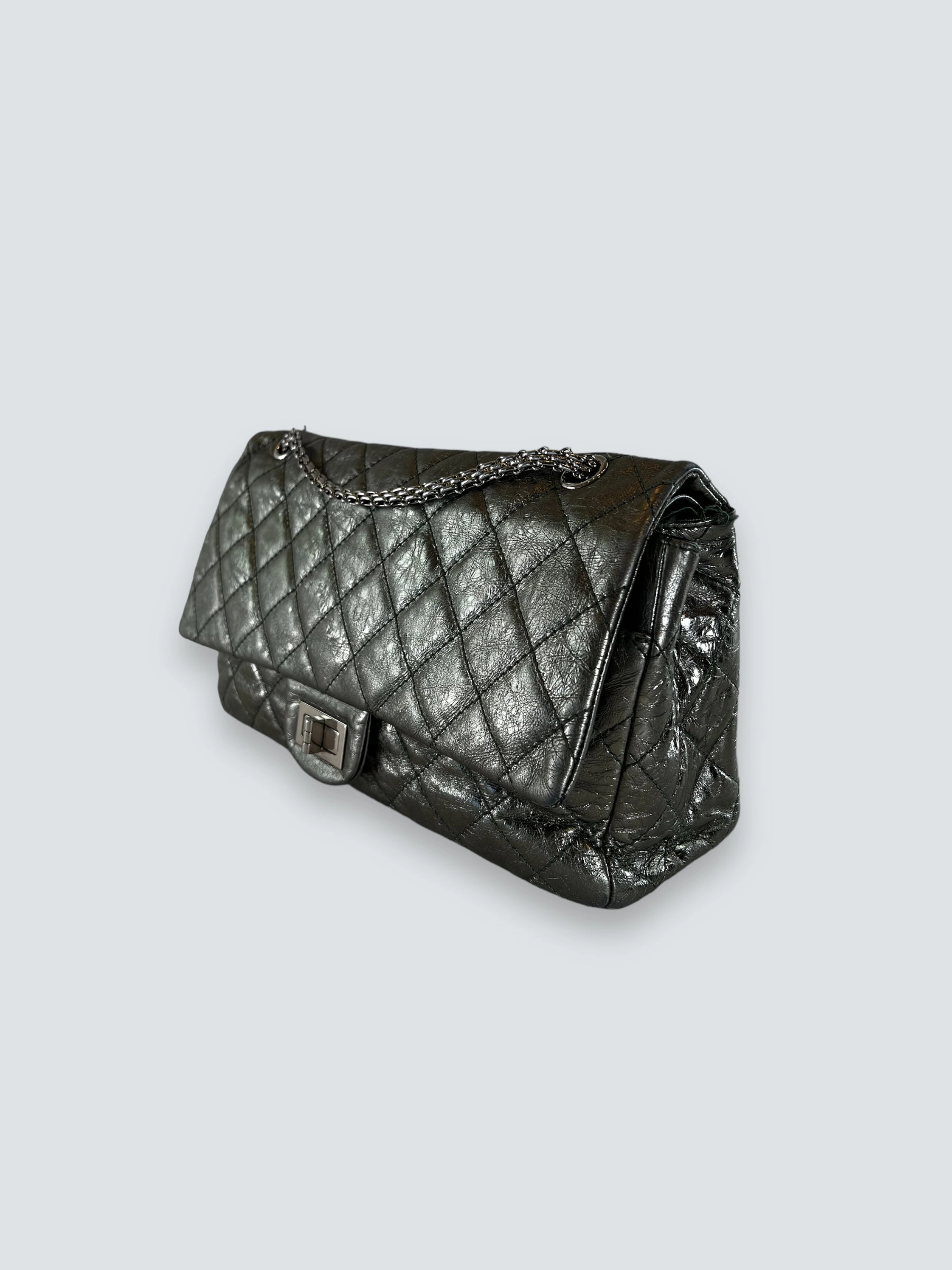 Chanel Large Metallic Green Calfskin Leather 2.55 Reissue Handbag