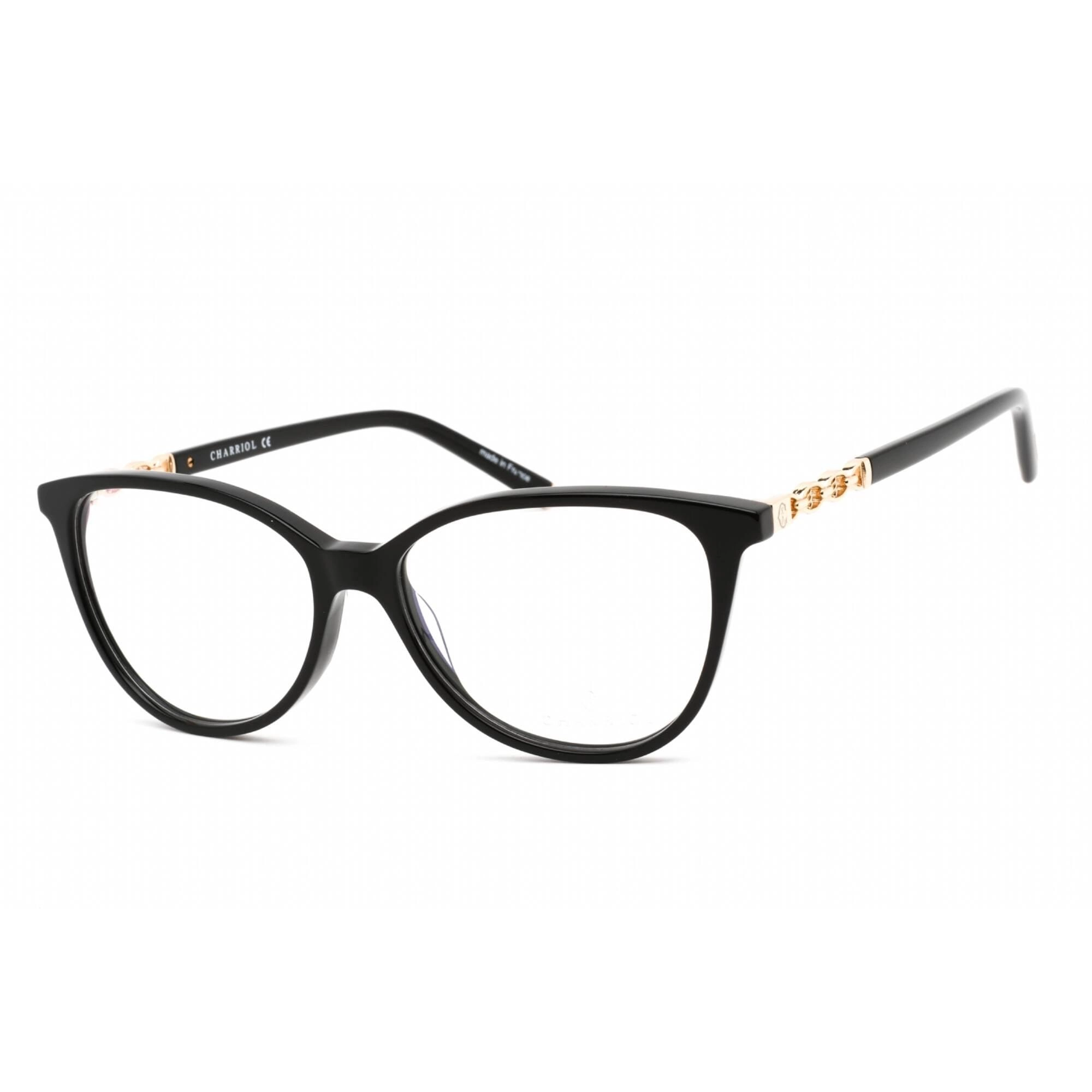 Charriol Men's Eyeglasses - Clear Lens Black Acetate Cat Eye Shape Frame | PC71040 C01