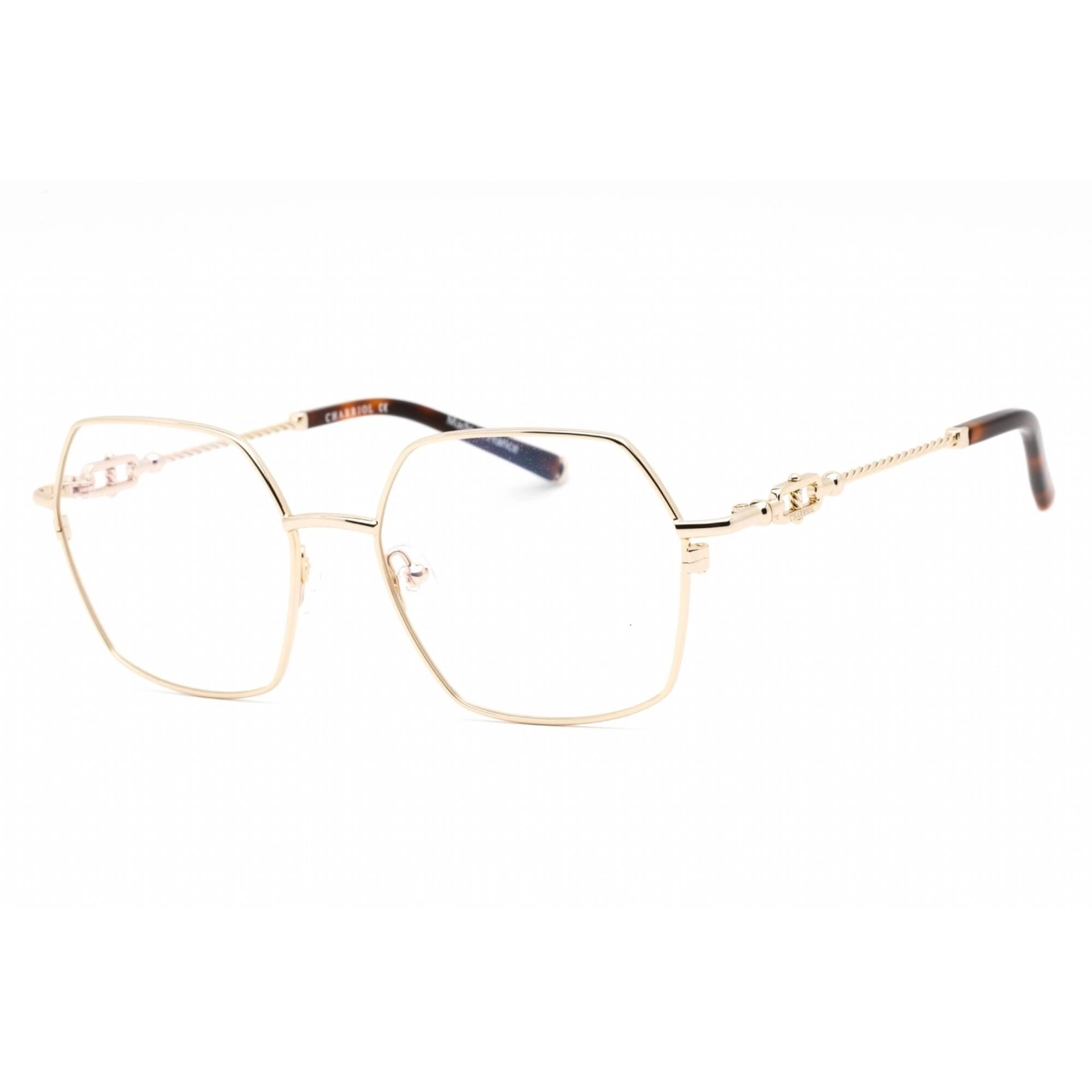 Charriol Men's Eyeglasses - Full Rim Shiny Gold Hexagon Metal Frame | PC71049 C01