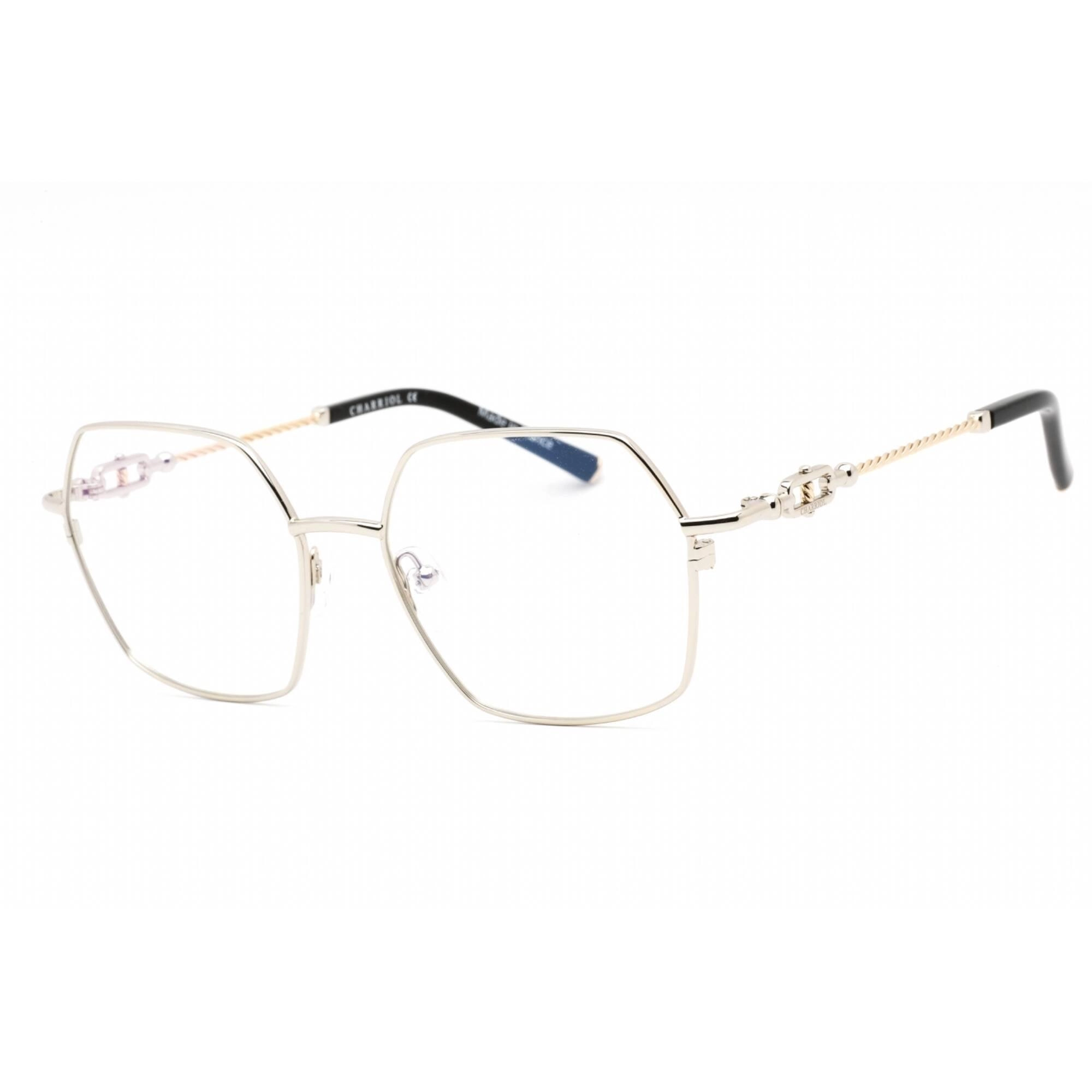 Charriol Men's Eyeglasses - Full Rim Shiny Silver/Gold Hexagon Metal | PC71049 C02