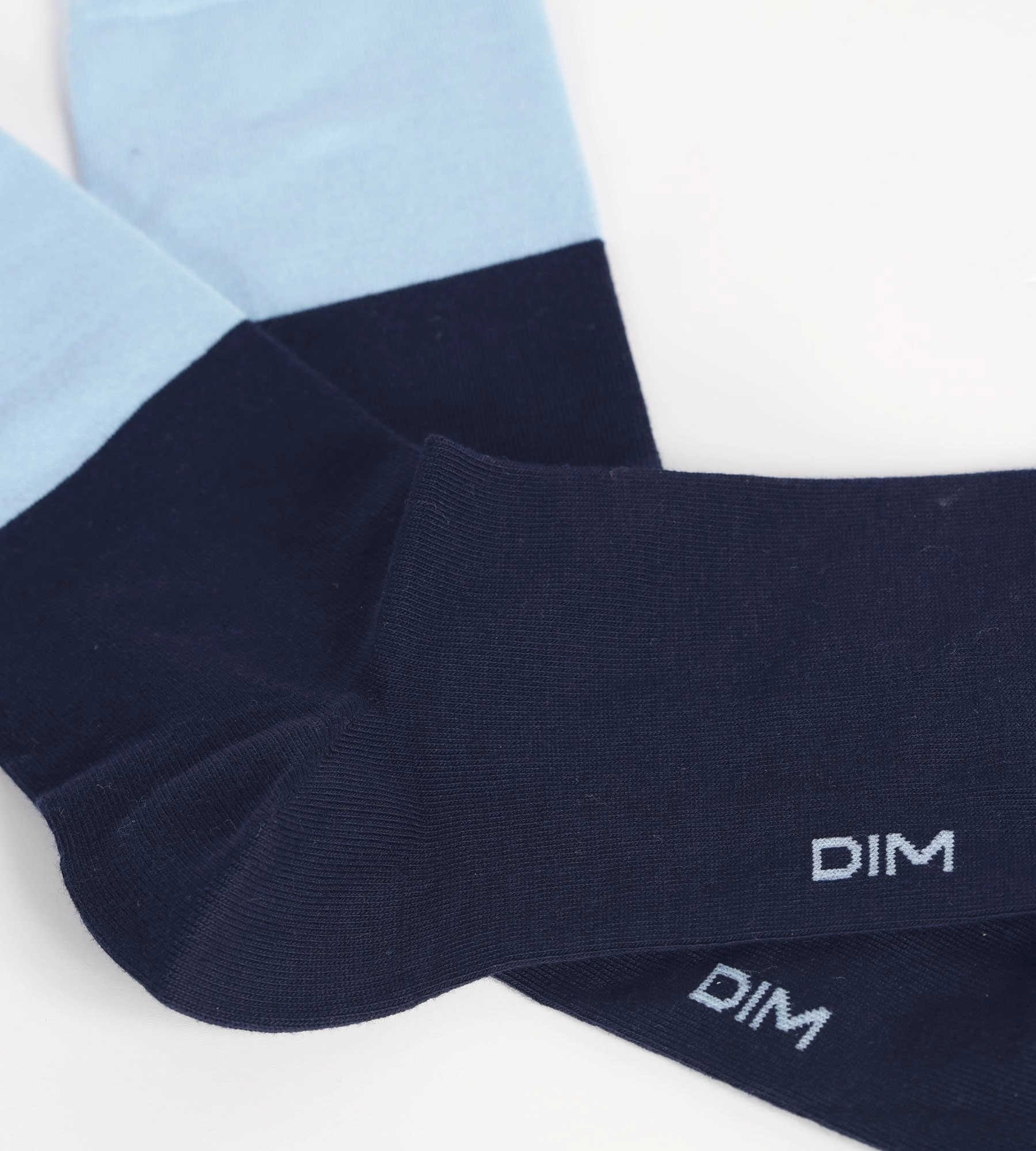 Chaussettes homme en coton effet colorblock Marine et Bleu Dim Mode