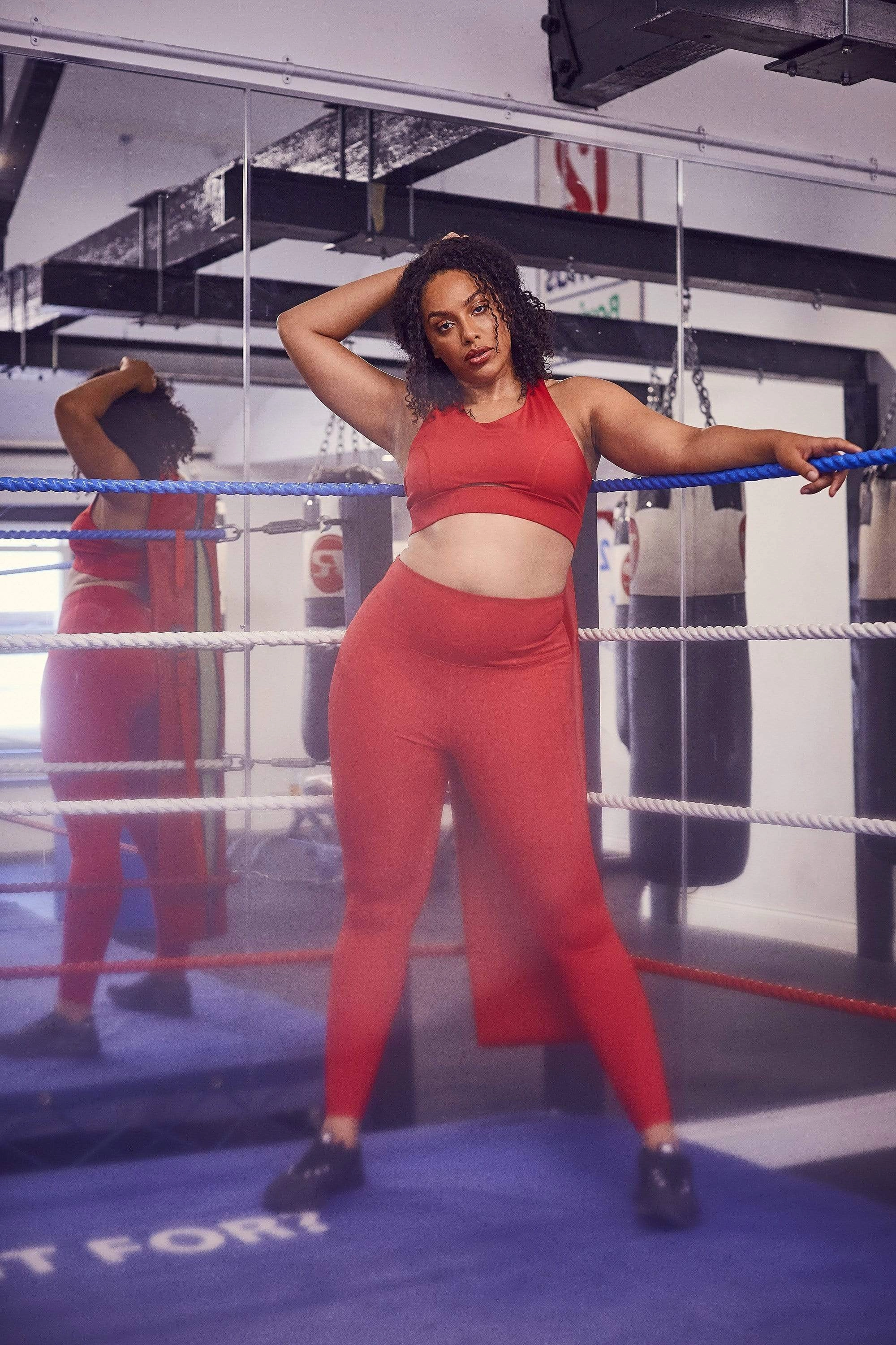Cross Back Bra Red Curve