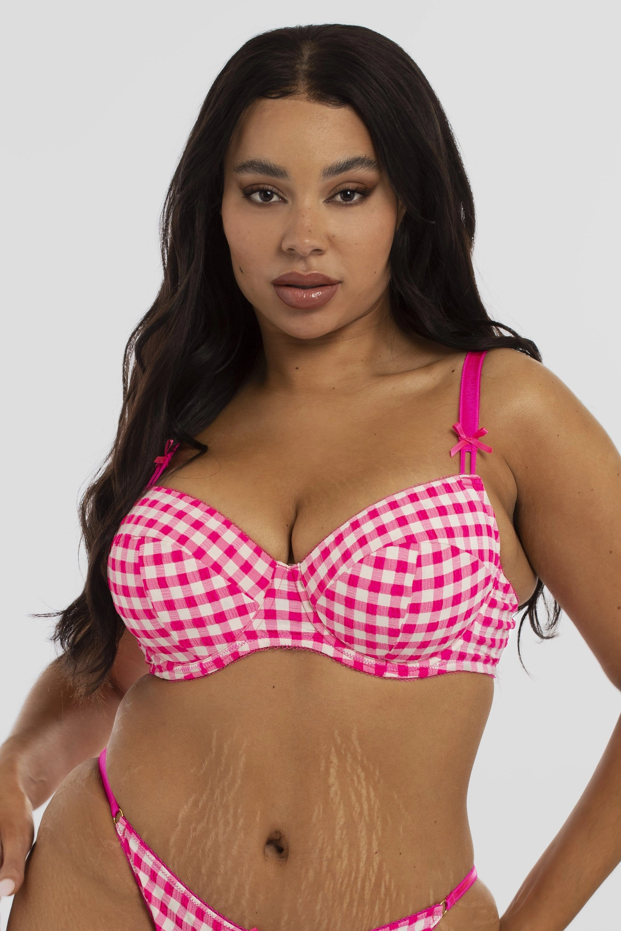 Daisy Pink Gingham Balcony Bra