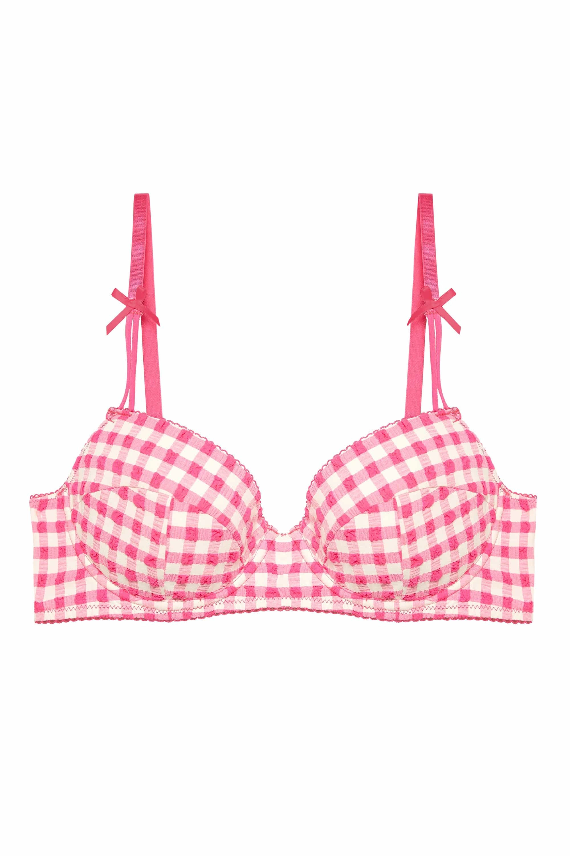 Daisy Pink Gingham Balcony Bra