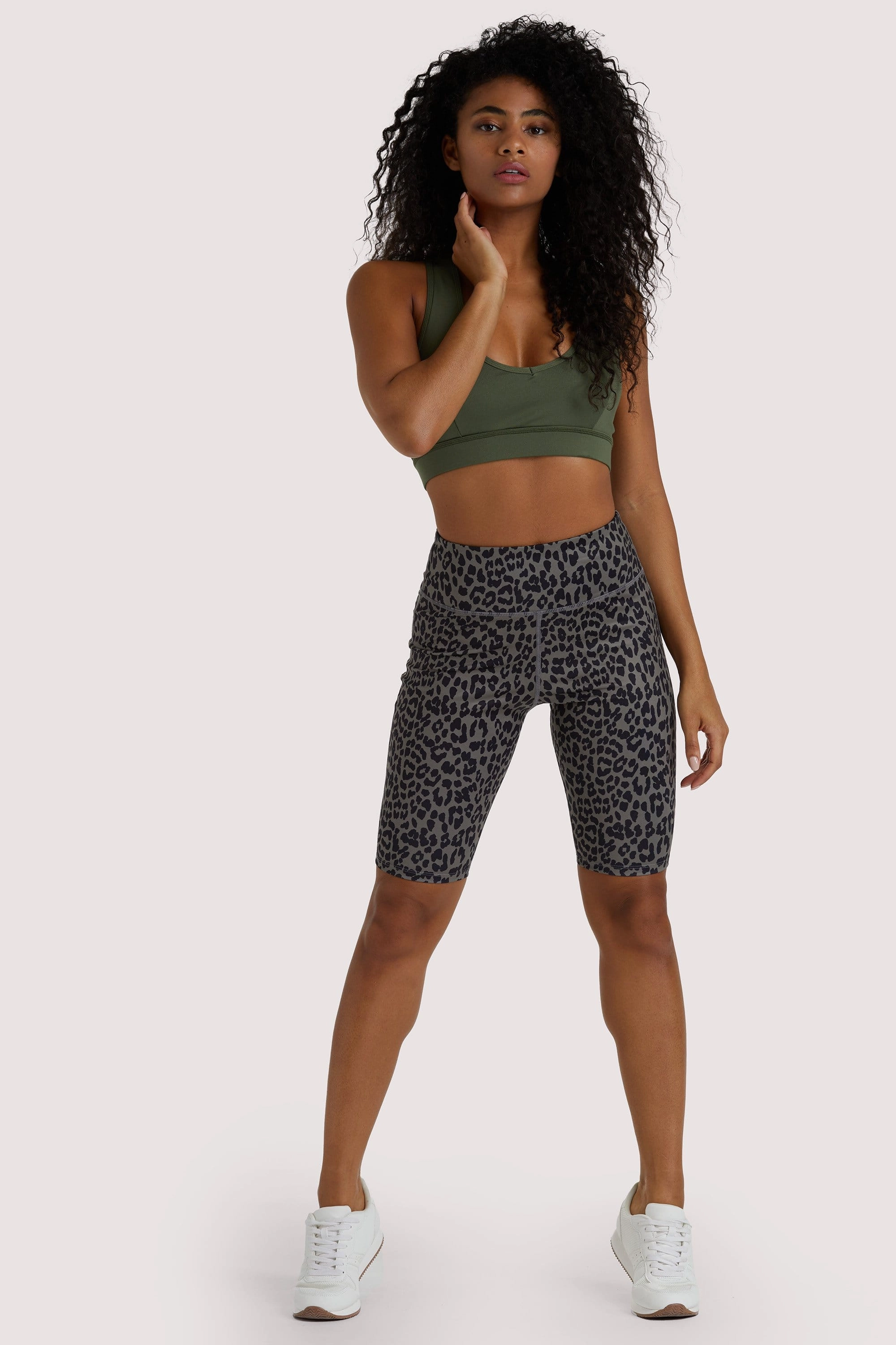 Eco Dusty Olive Leopard Shorts