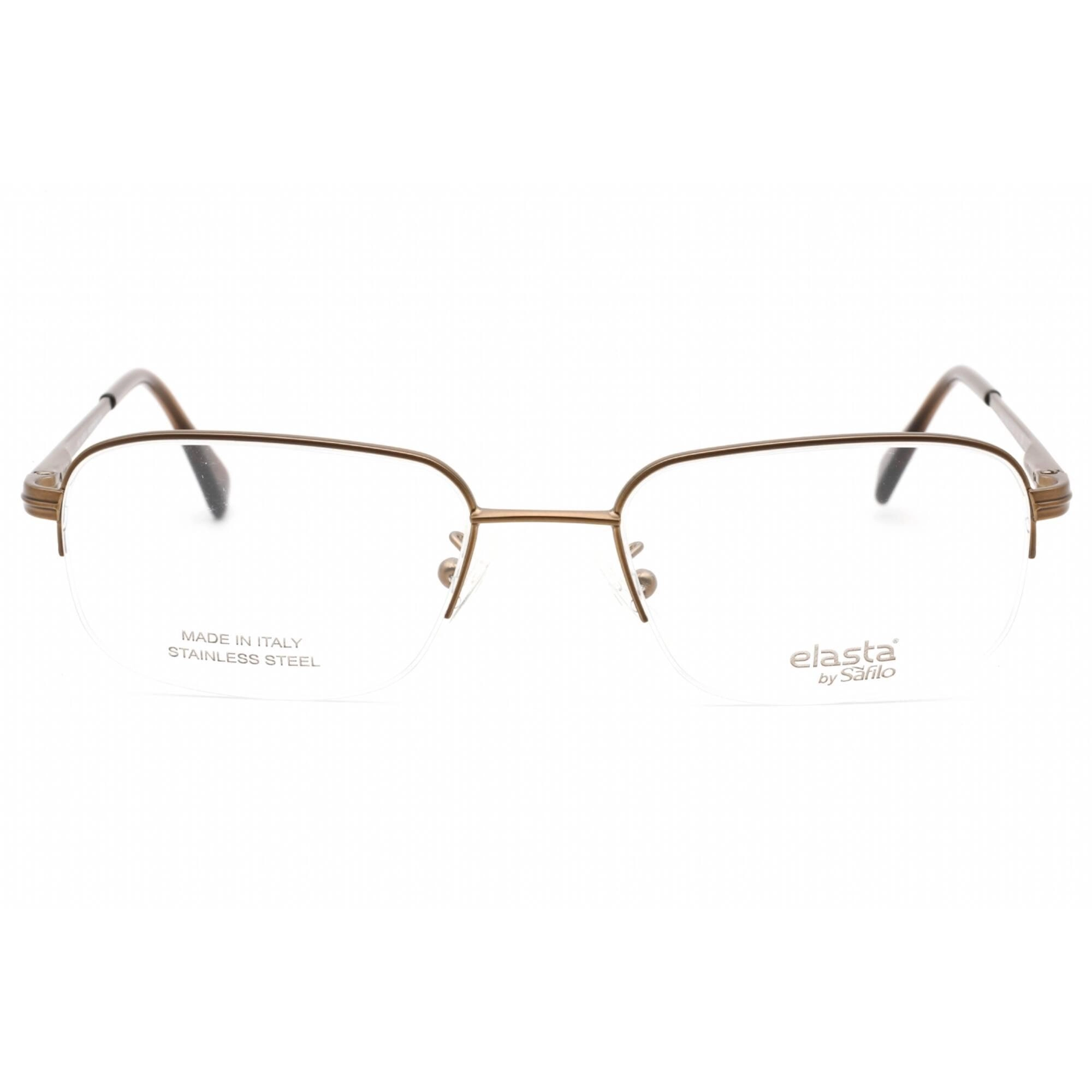 Elasta Men's Eyeglasses - Gold Ash Metal Full Rim Rectangular Frame | 7103 07ZB 00