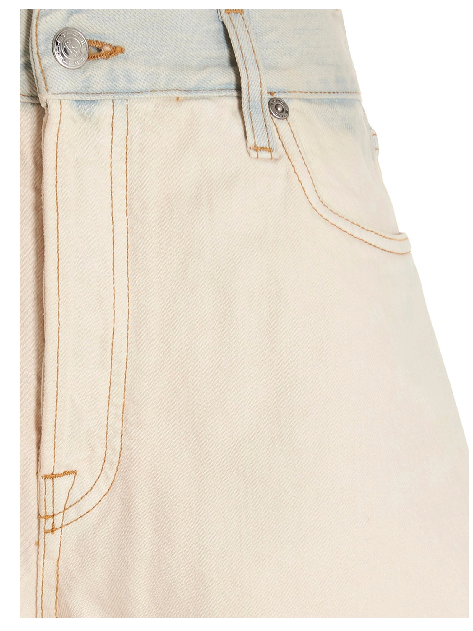 Etro Faded Effect Logo Patch Denim Shorts