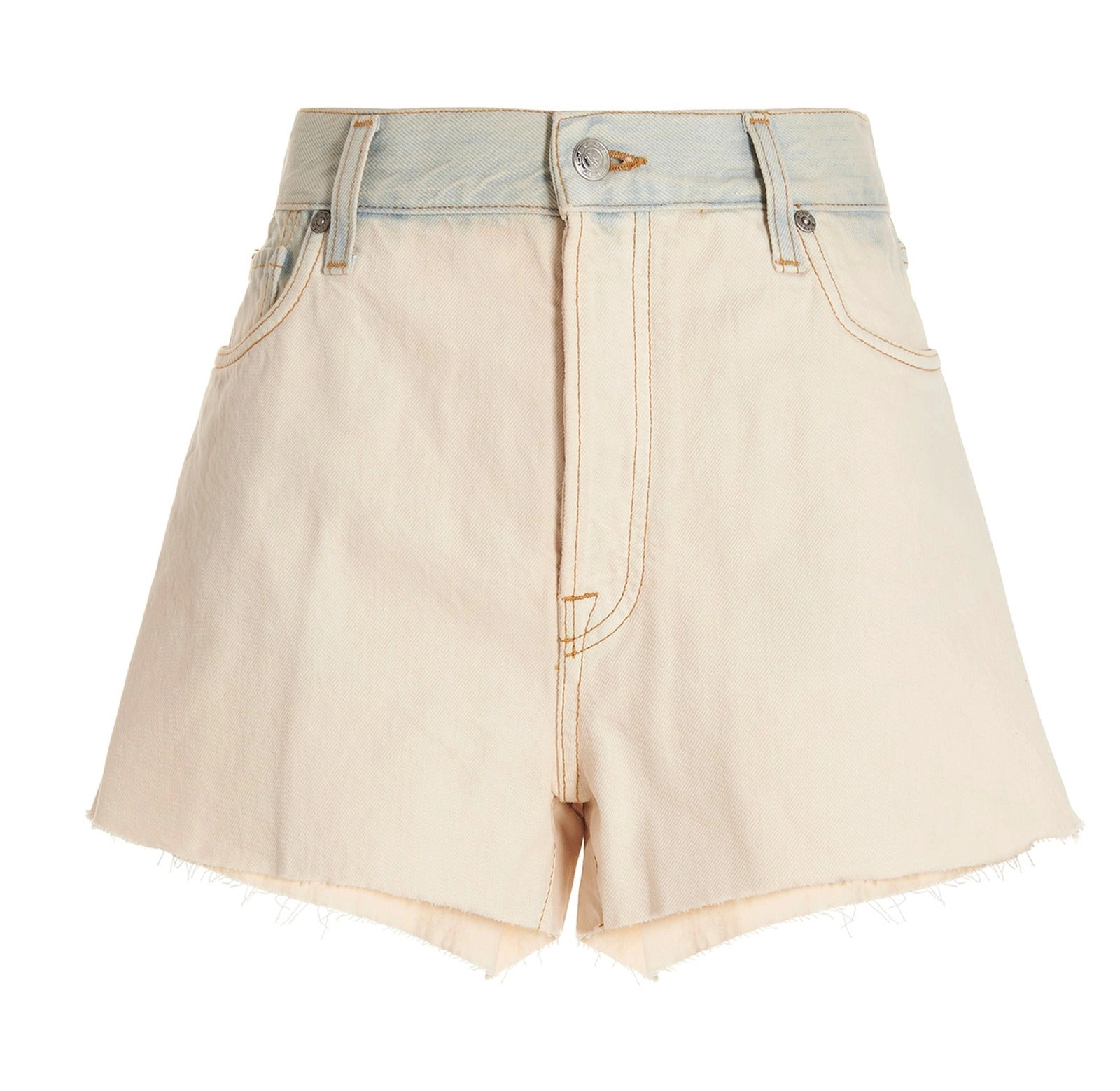 Etro Faded Effect Logo Patch Denim Shorts
