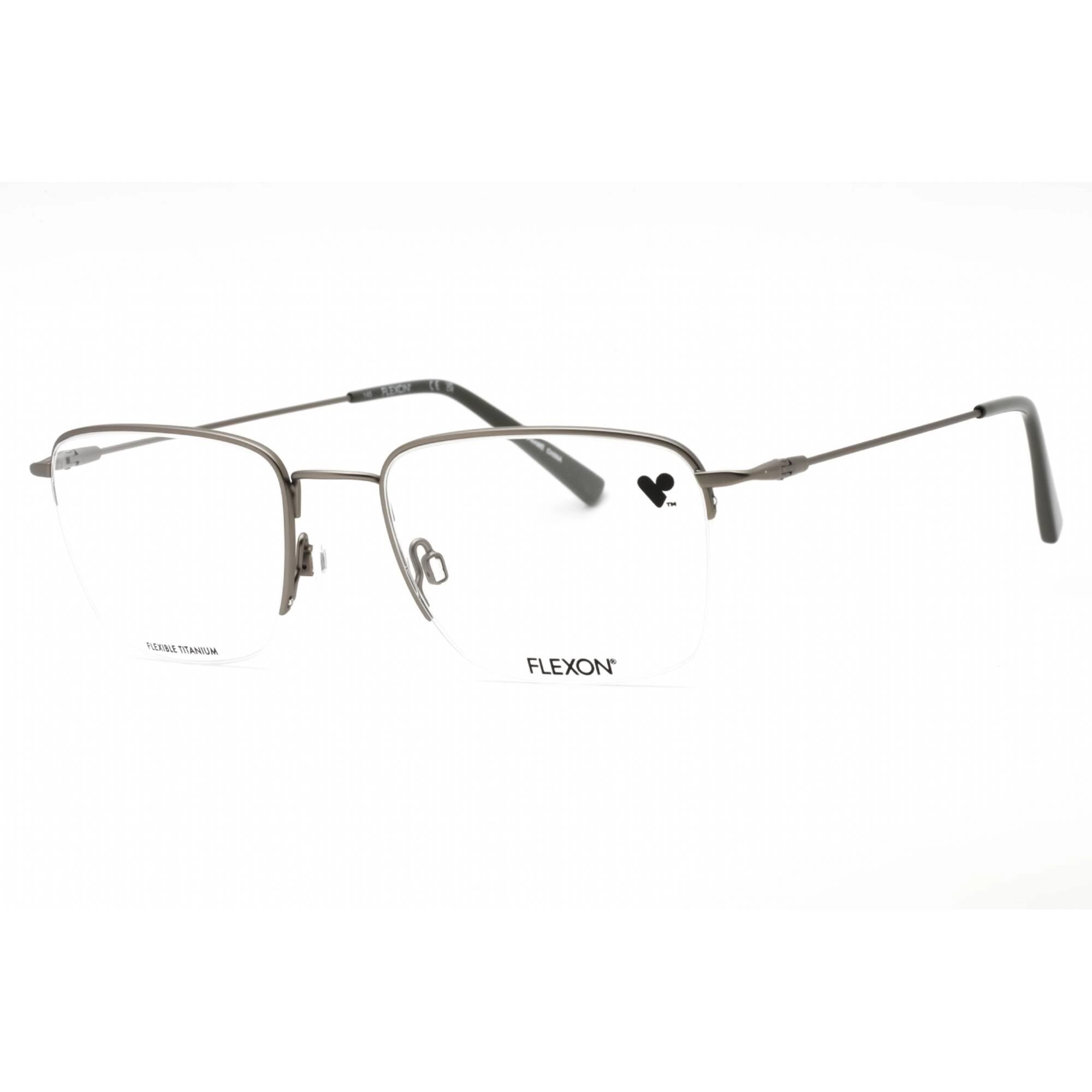 Flexon Men's Eyeglasses - Gunmetal Metal Rectangular Half Rim Frame | FLEXON H6041 033