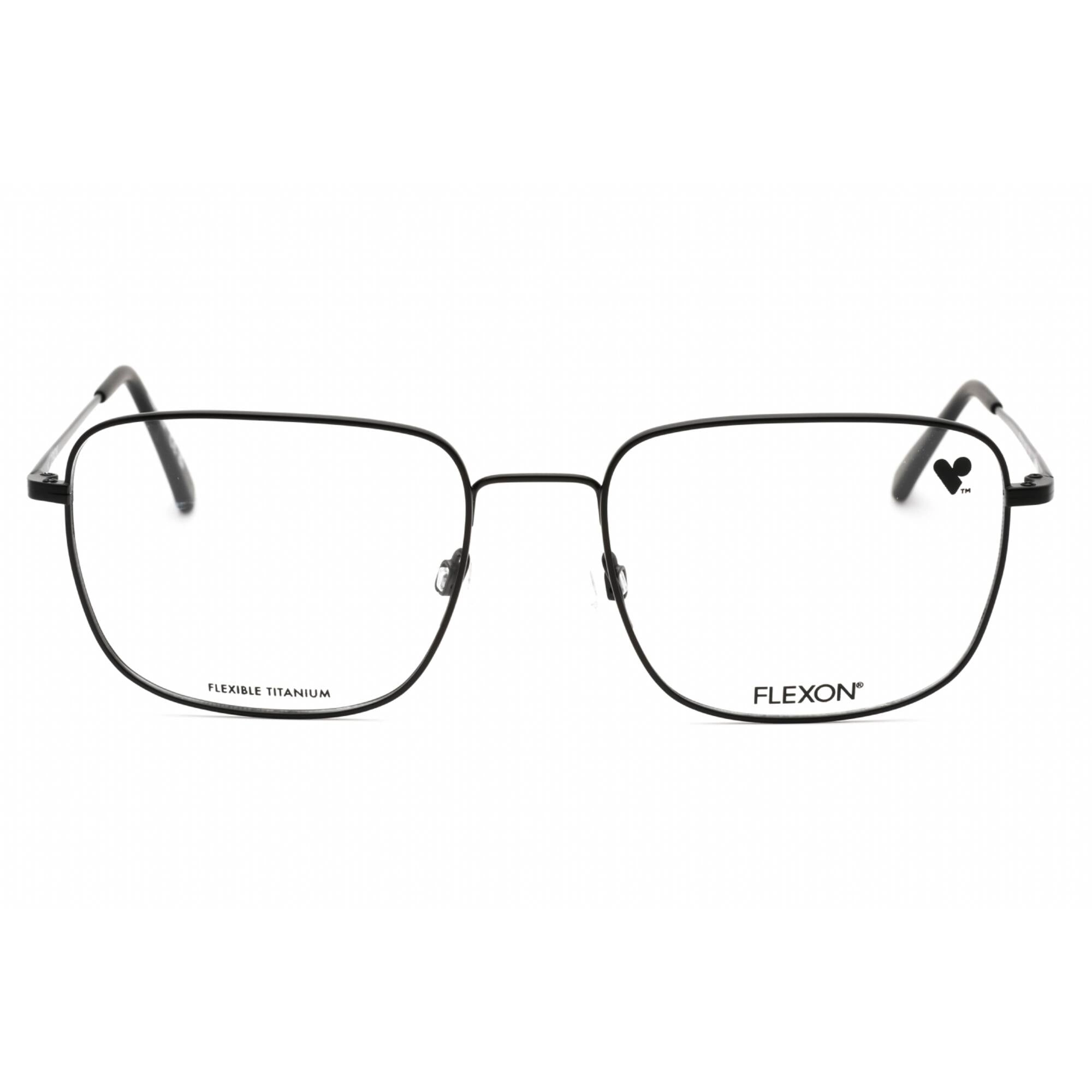 Flexon Men's Eyeglasses - Matte Black Rectangular Full Rim Frame | FLEXON H6064 002