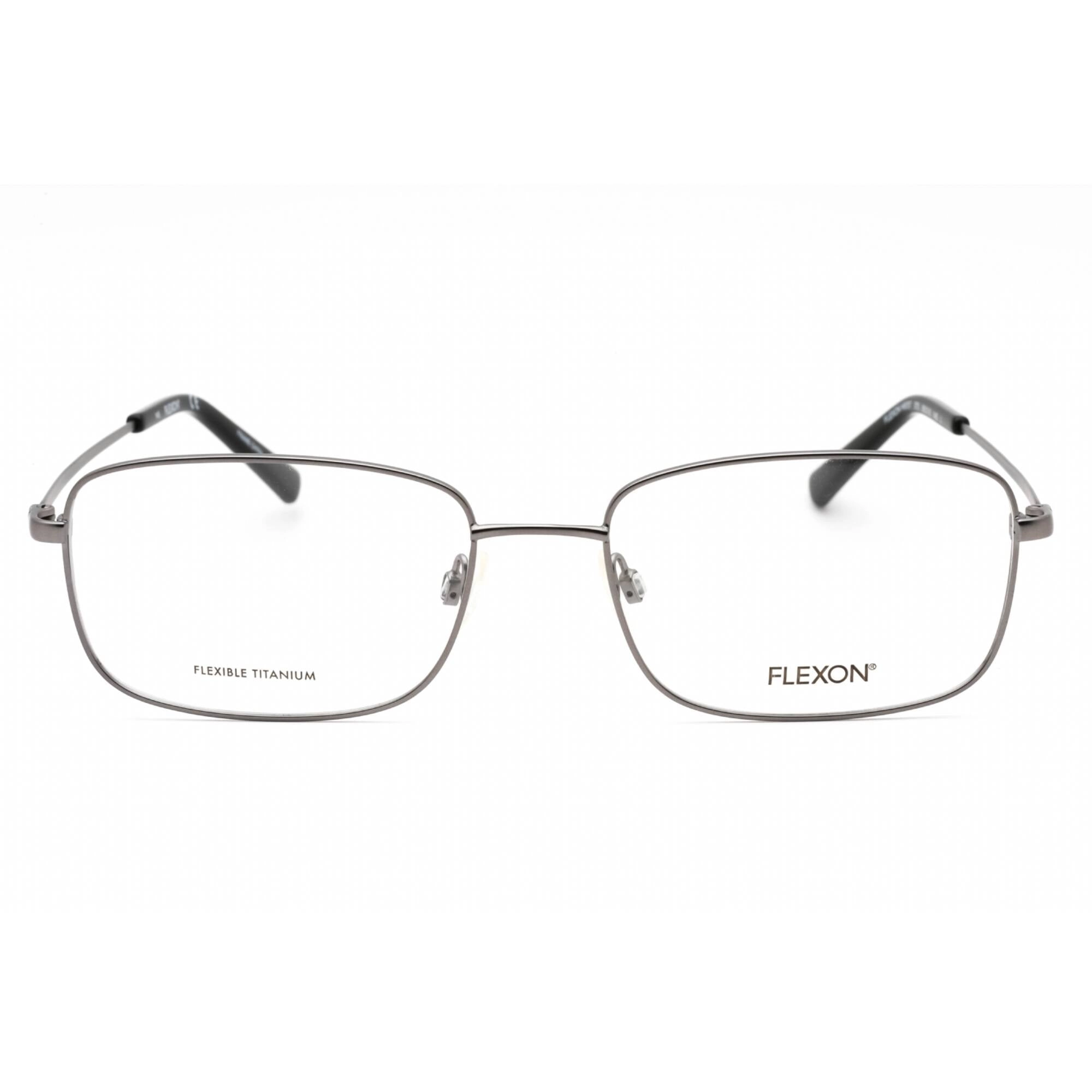 Flexon Men's Eyeglasses - Matte Gunmetal Metal Rectangular Frame | FLEXON H6057 070