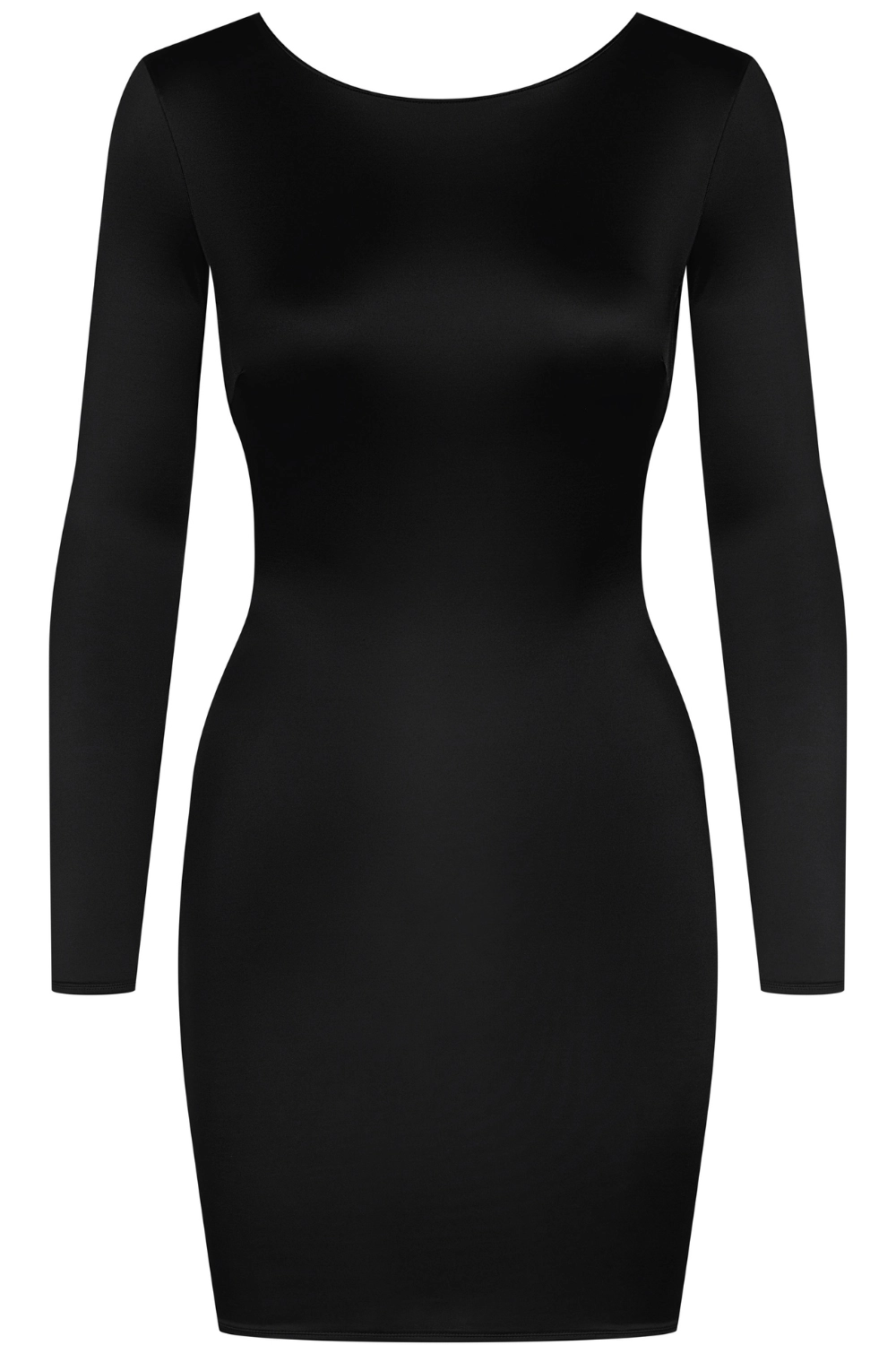 French Kiss Long Sleeve Short Dress Black