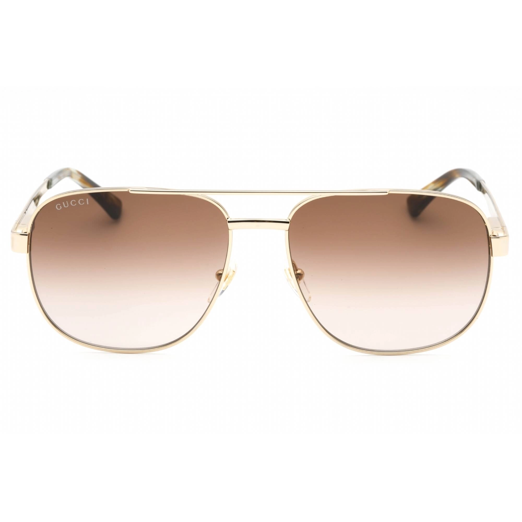 Gucci Men's Sunglasses - Gold Metal Navigator Frame Brown Gradient Lens | GG1223S 003