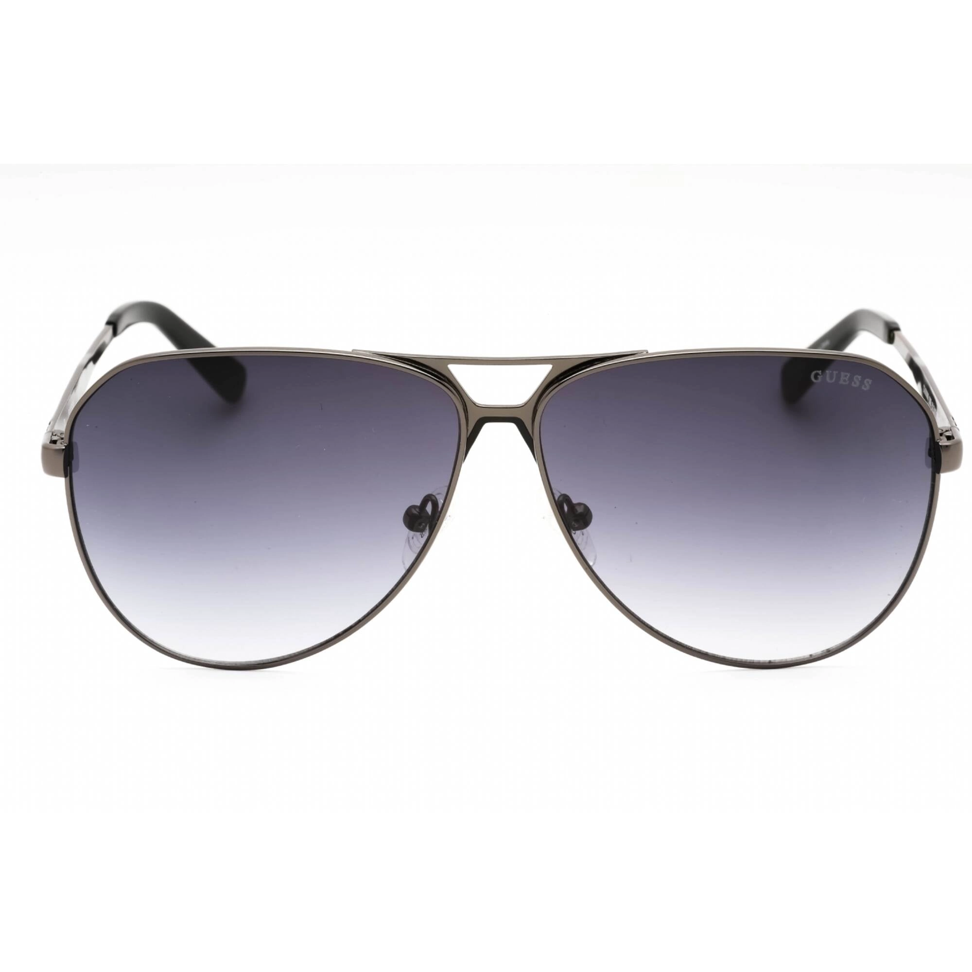 Guess Men's Sunglasses - Shiny Gunmetal Metal Aviator Full Rim Frame | GU00069 08B