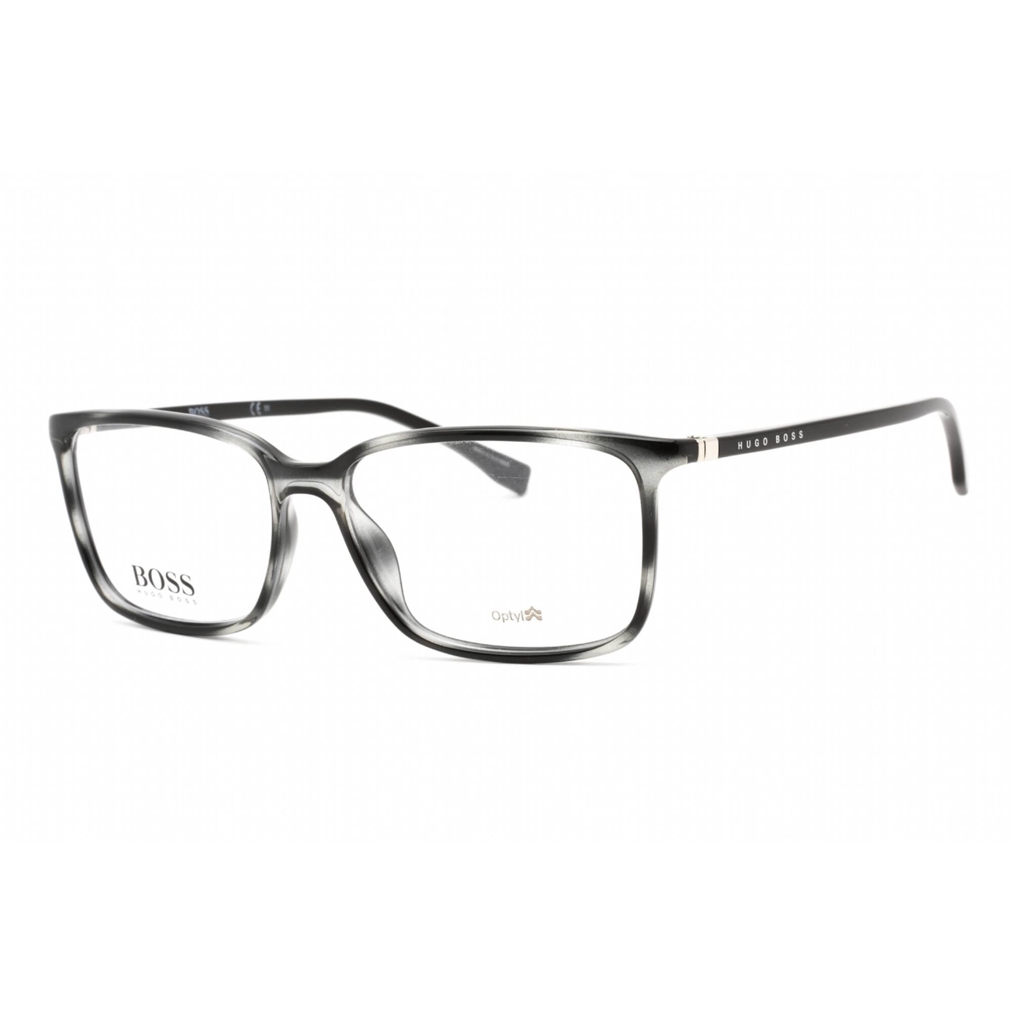 Hugo Boss Men's Eyeglasses - Full Rim Grey Horn Optyl Rectangular | 0679/N 02W8 00