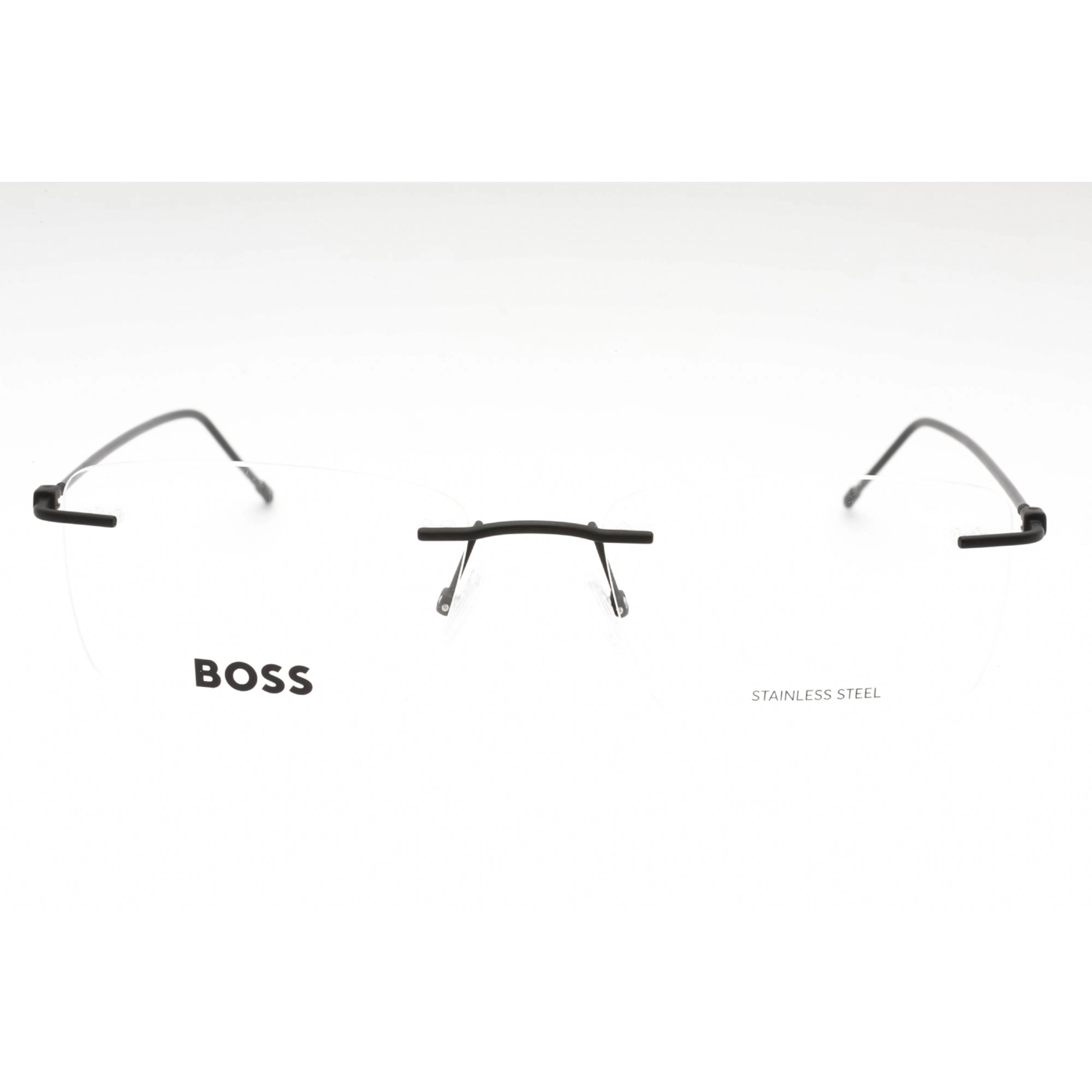 Hugo Boss Men's Eyeglasses - Matte Black Metal Rectangular Frame | BOSS 1421 0003 00