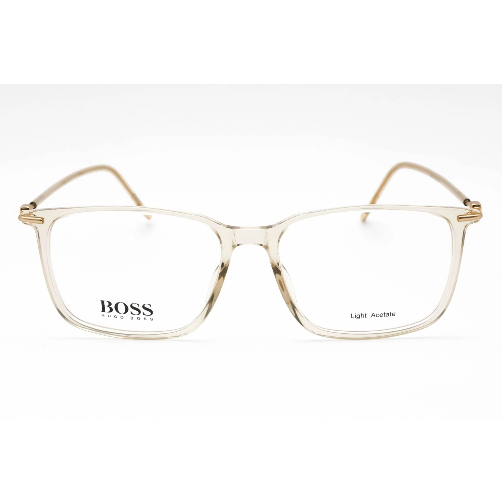 Hugo Boss Men's Eyeglasses - Mud Gold Rectangular Full Rim Frame | BOSS 1372 0IXE 00