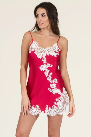 Italian Silk Chemise in Raspberry
