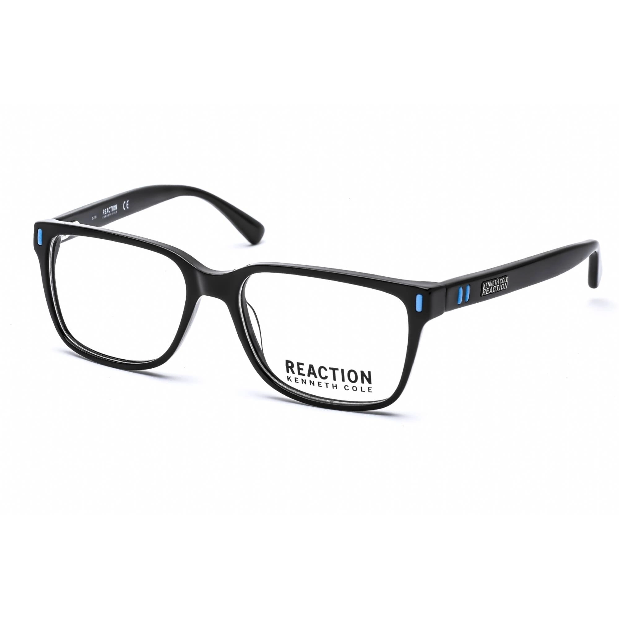 Kenneth Cole Reaction Men's Eyeglasses - Shiny Black Rectangular Frame | KC0786 001