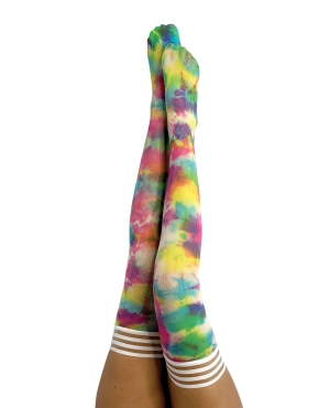 Kixies Gilly Tie Die Thigh High Bright Color