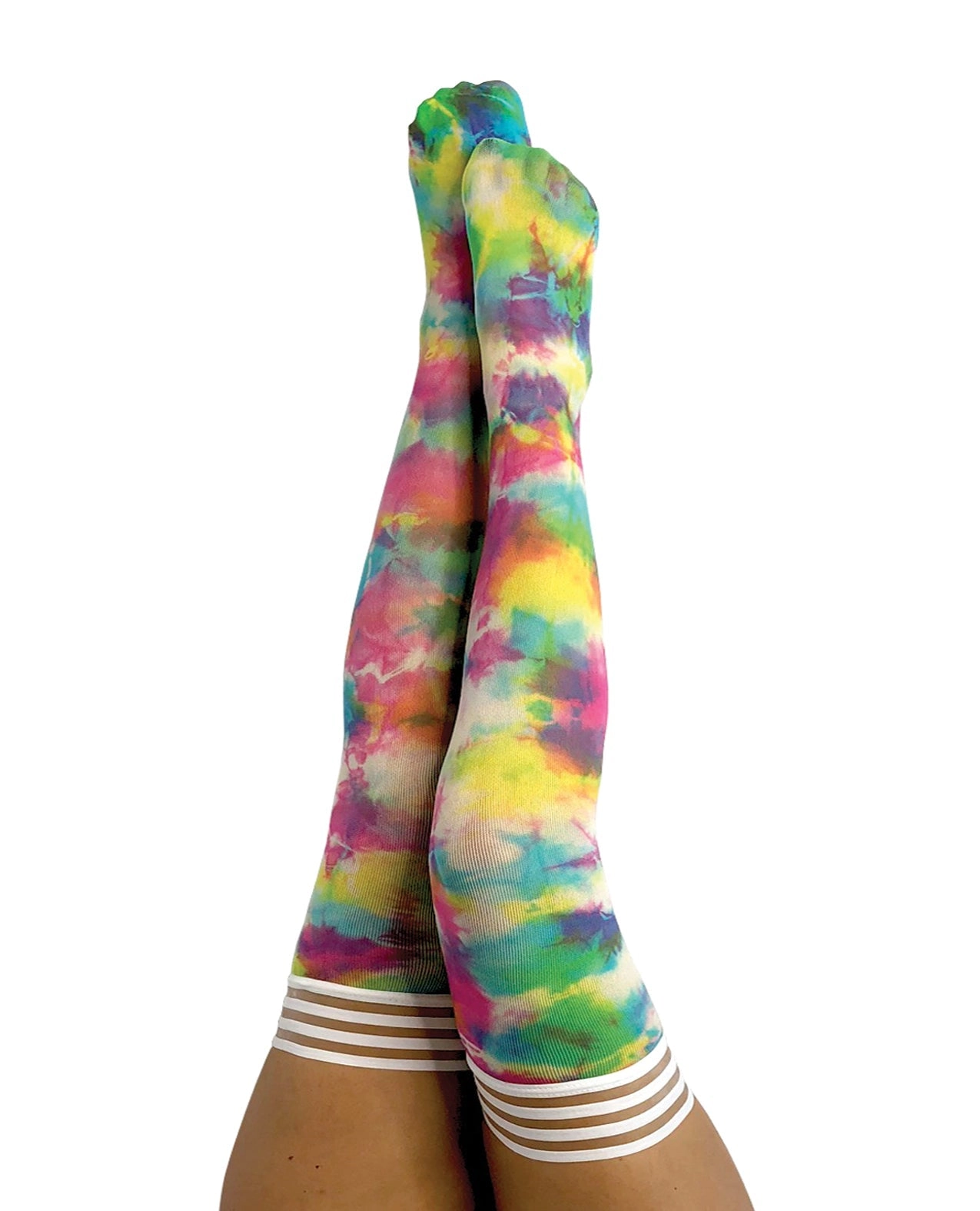 Kixies Gilly Tie Die Thigh High Bright Color